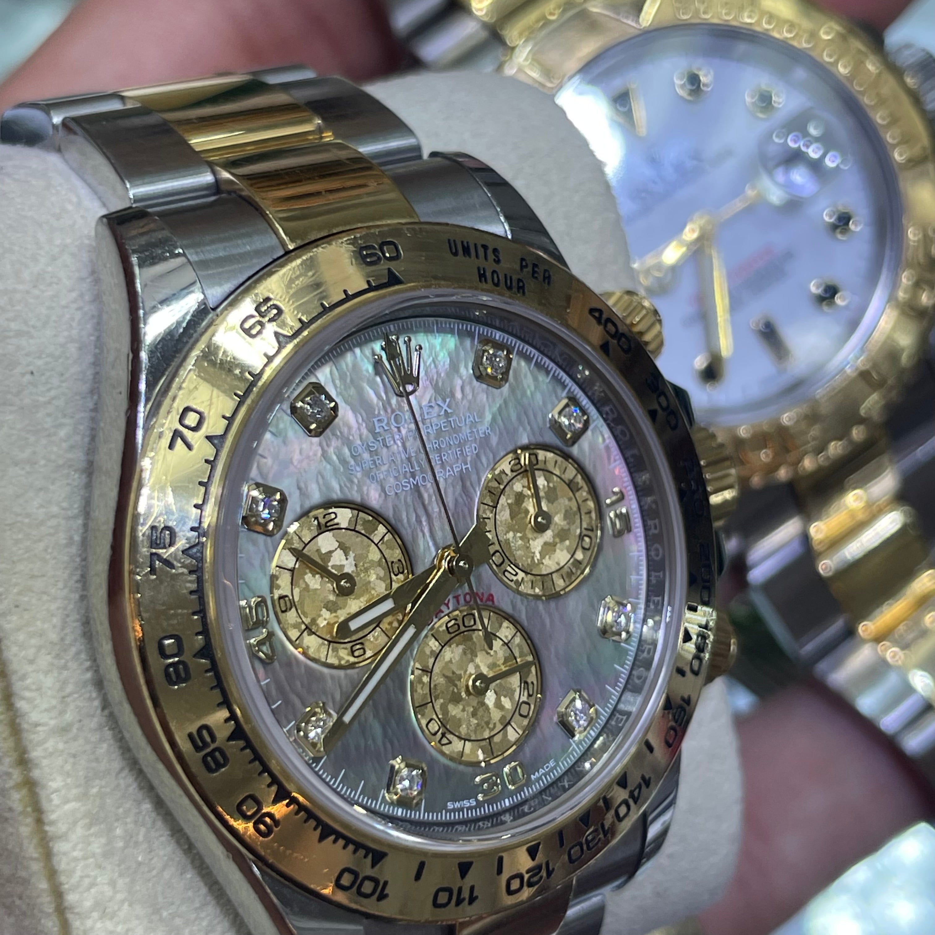 40mm Rolex Daytona Black Mother of Pearl Diamond Tahitian Dial | #116503