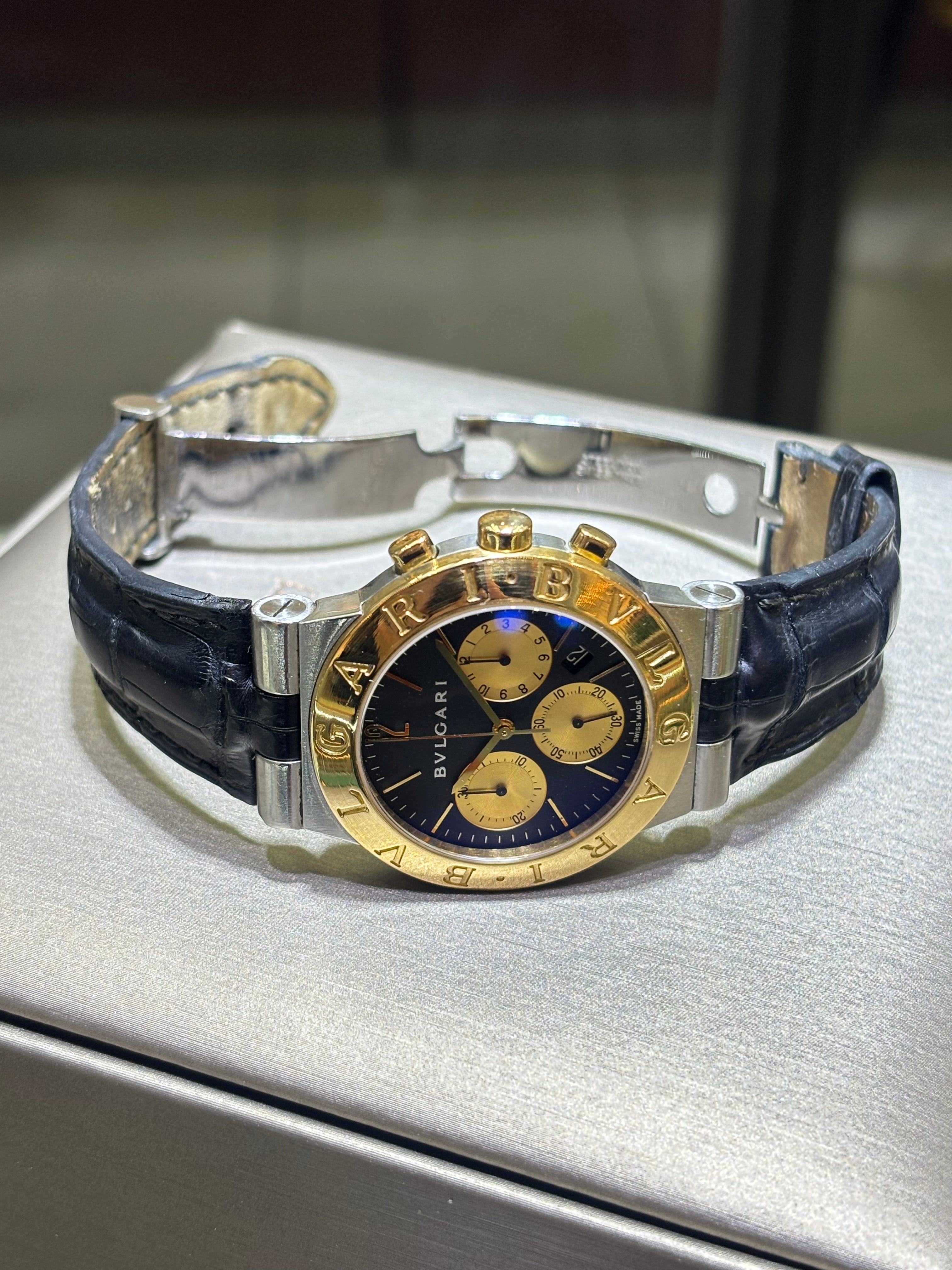 34MM BVLGARI DIAGONO CHRONOGRAPH | 18KT TWO-TONE | QUARTZ