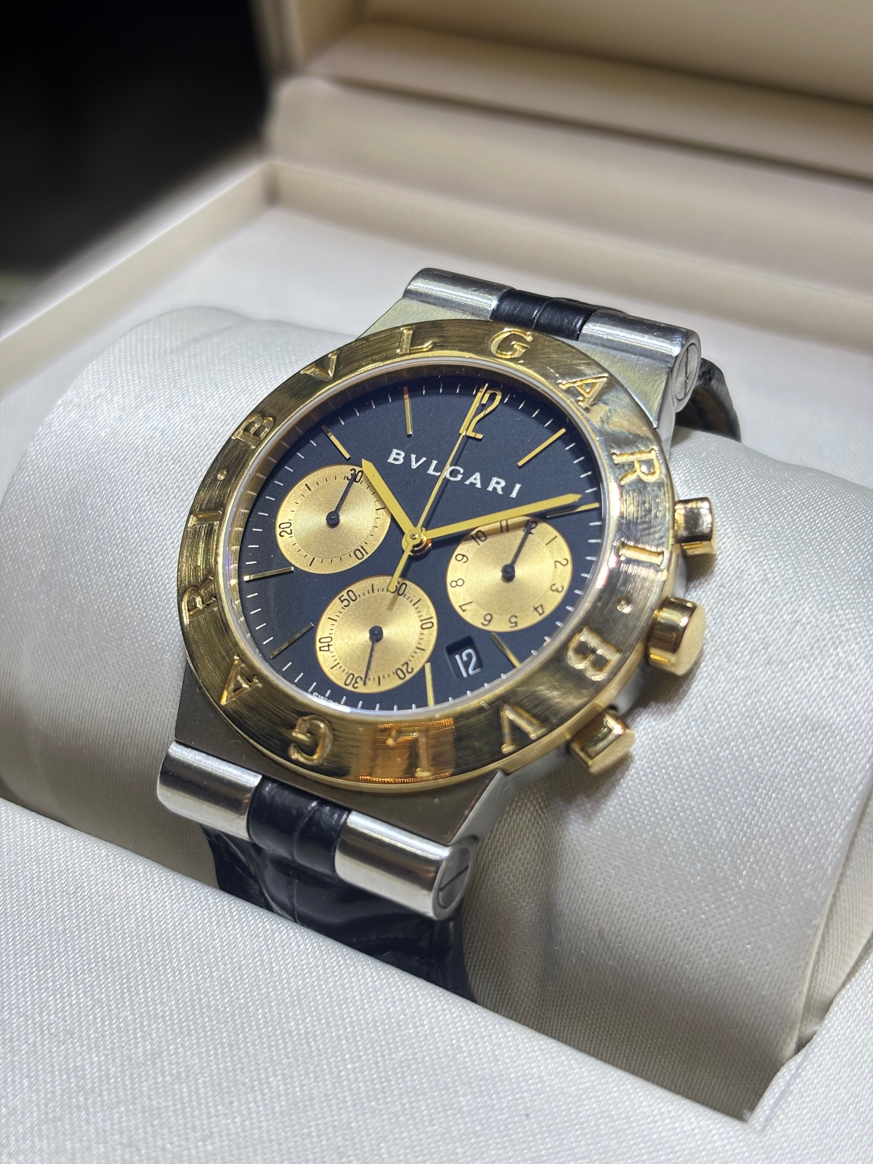 34MM BVLGARI DIAGONO CHRONOGRAPH | 18KT TWO-TONE | QUARTZ