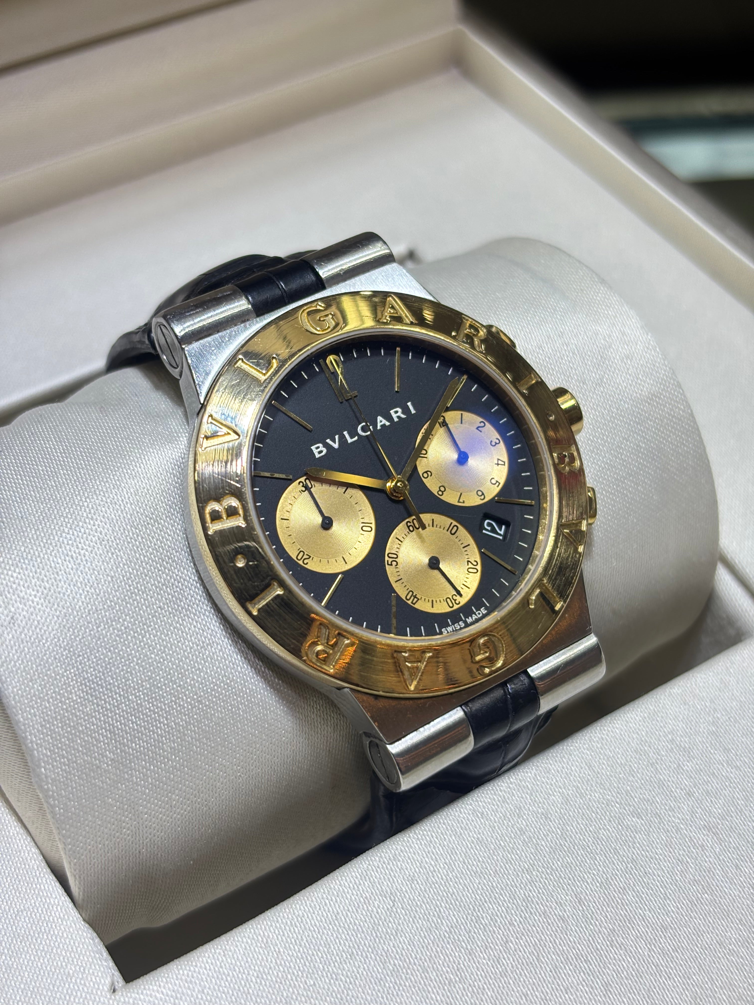 34MM BVLGARI DIAGONO CHRONOGRAPH | 18KT TWO-TONE | QUARTZ