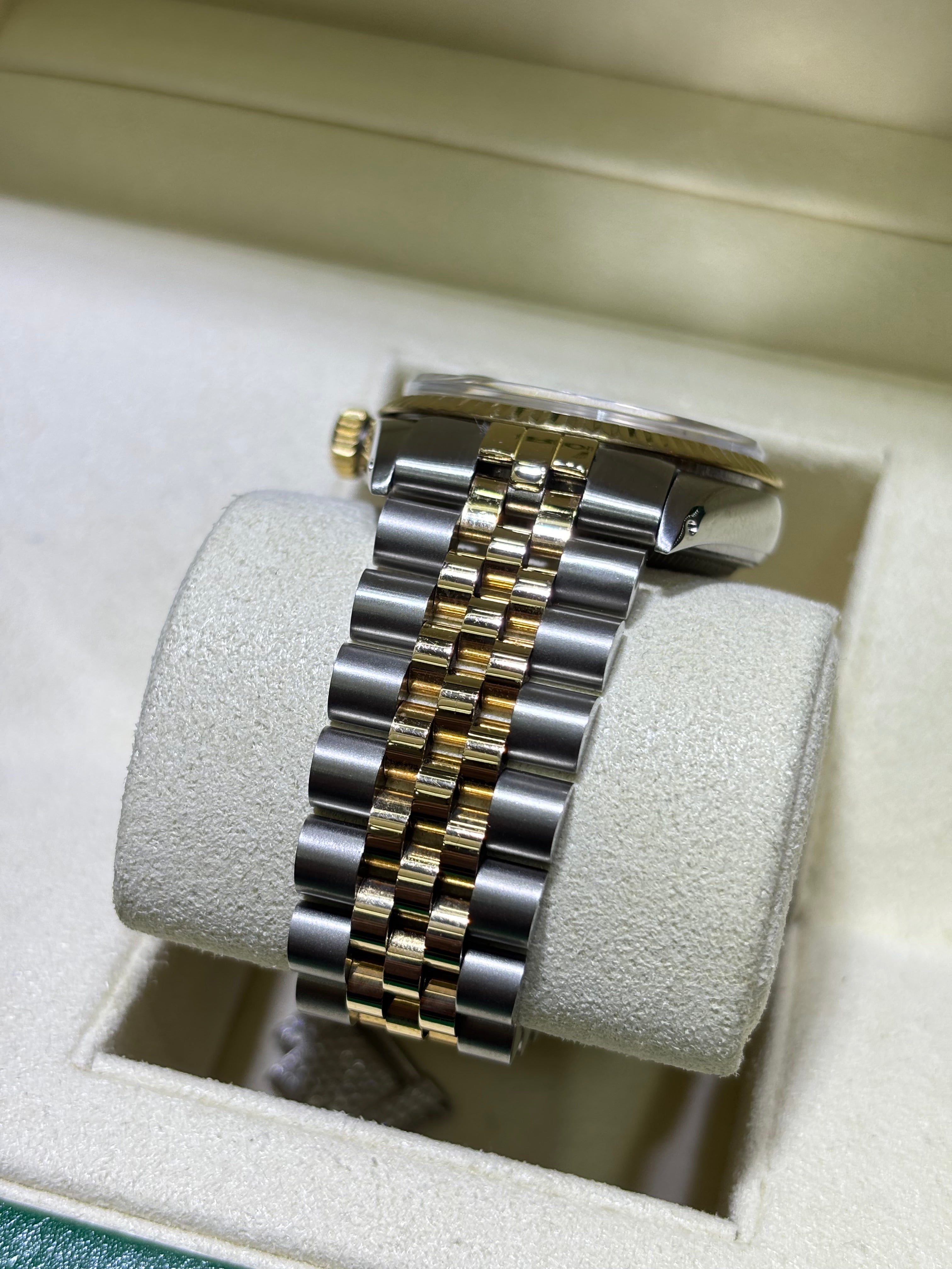 36MM ROLEX DATEJUST(QUICK-SET) | 18KT YLW TWO-TONE | JUBILEE BRACELET | SILVER DIAMOND DIAL