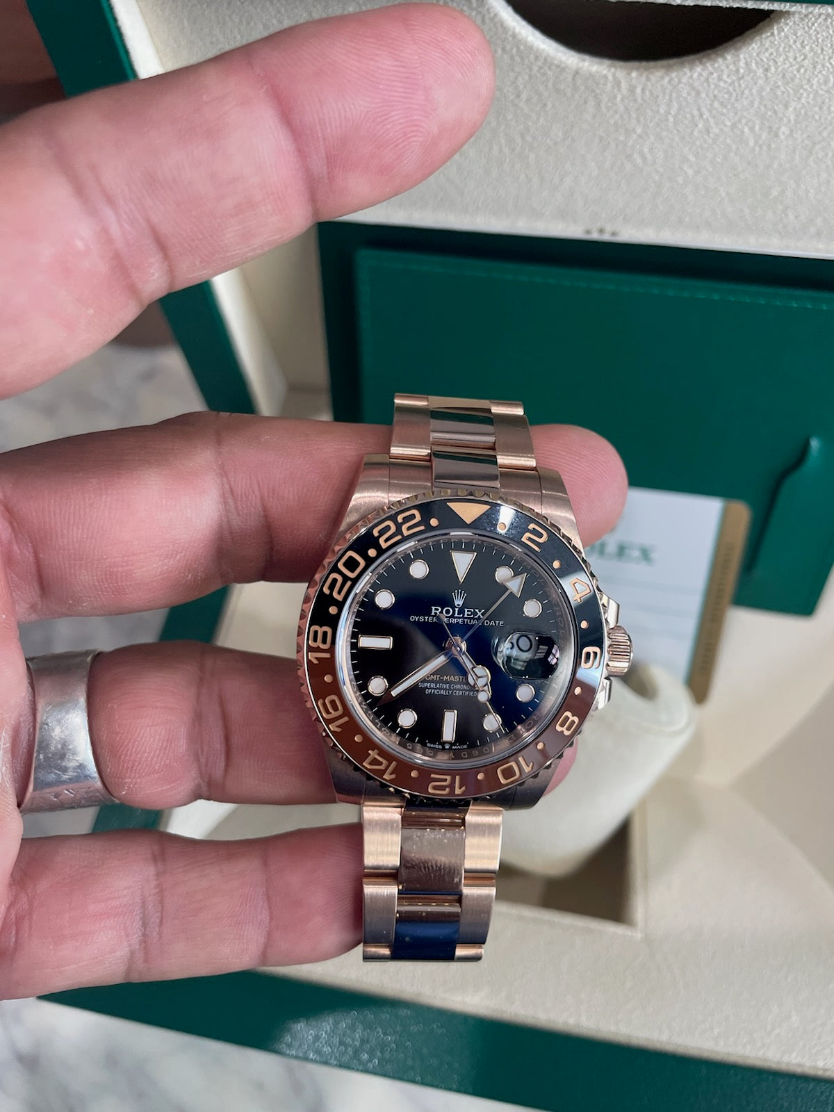 ROLEX GMT MASTER TWO 40MM | 18KT ROSE GOLD | BLACK DIAL