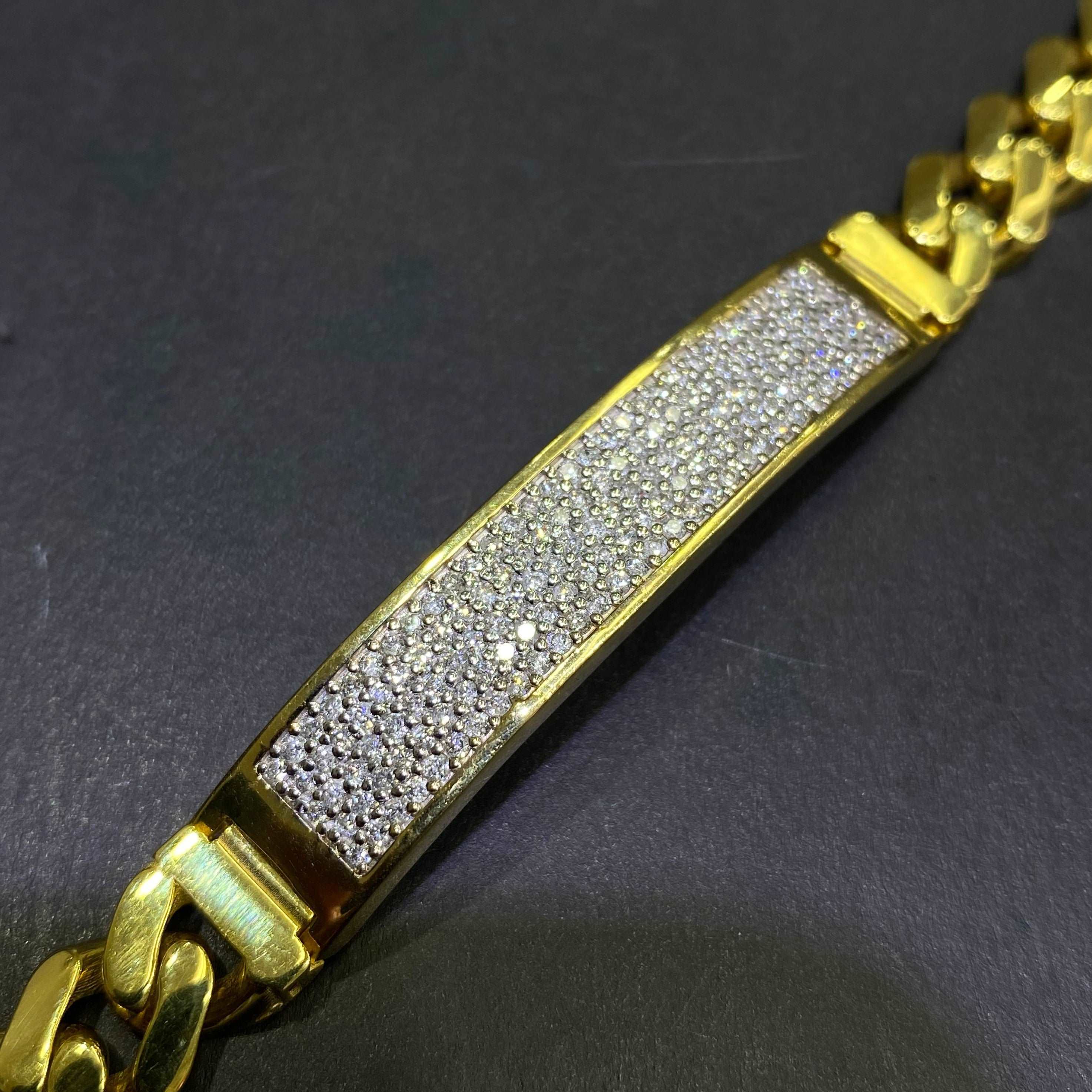 new cuban vs-1 , 4 carat .t.w.italian made 10k bracelet