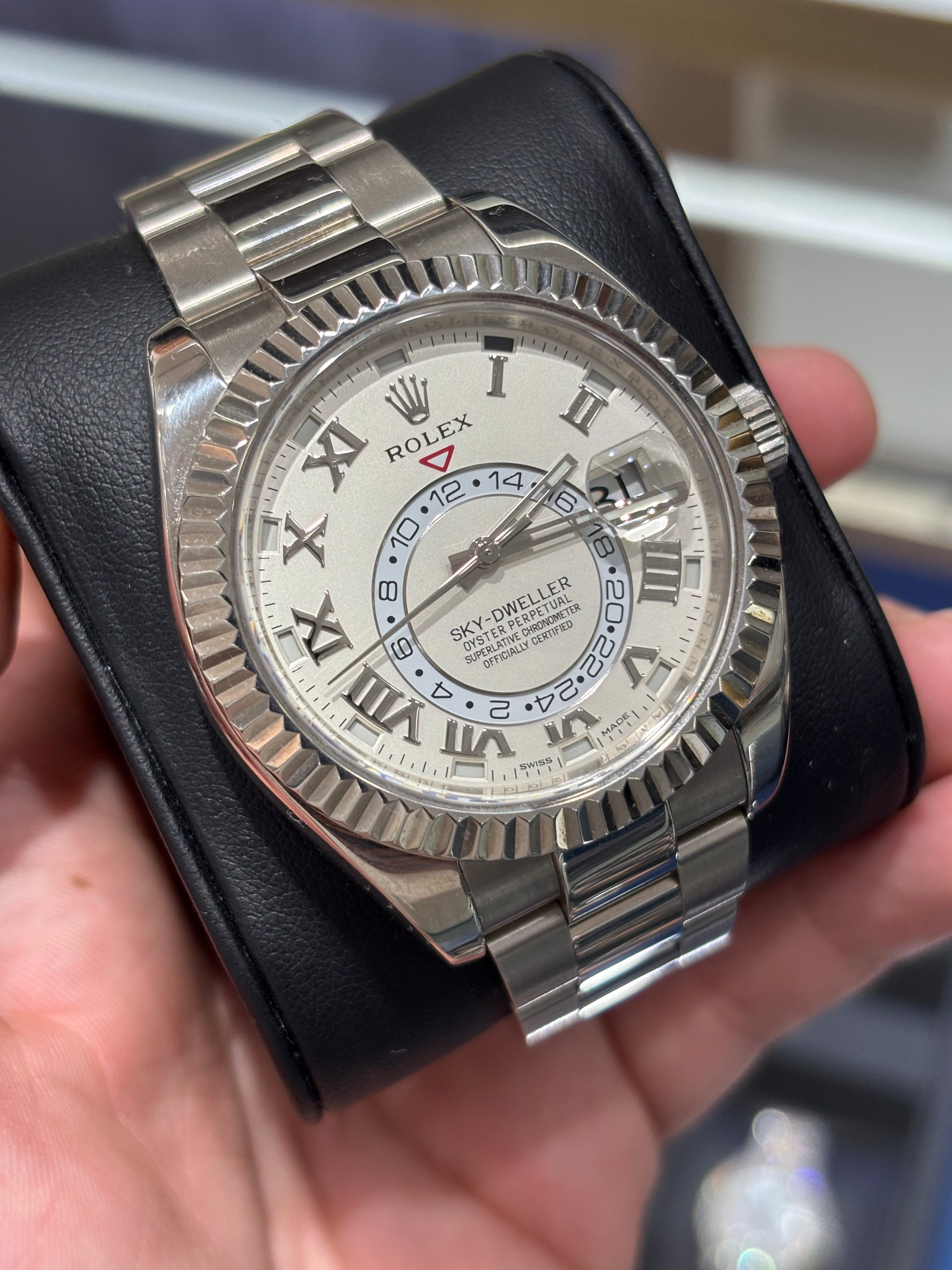 ROLEX SKY-DWELLER 42MM | 18KT WHITE GOLD | OYSTER BRACELET | WHITE DIAL