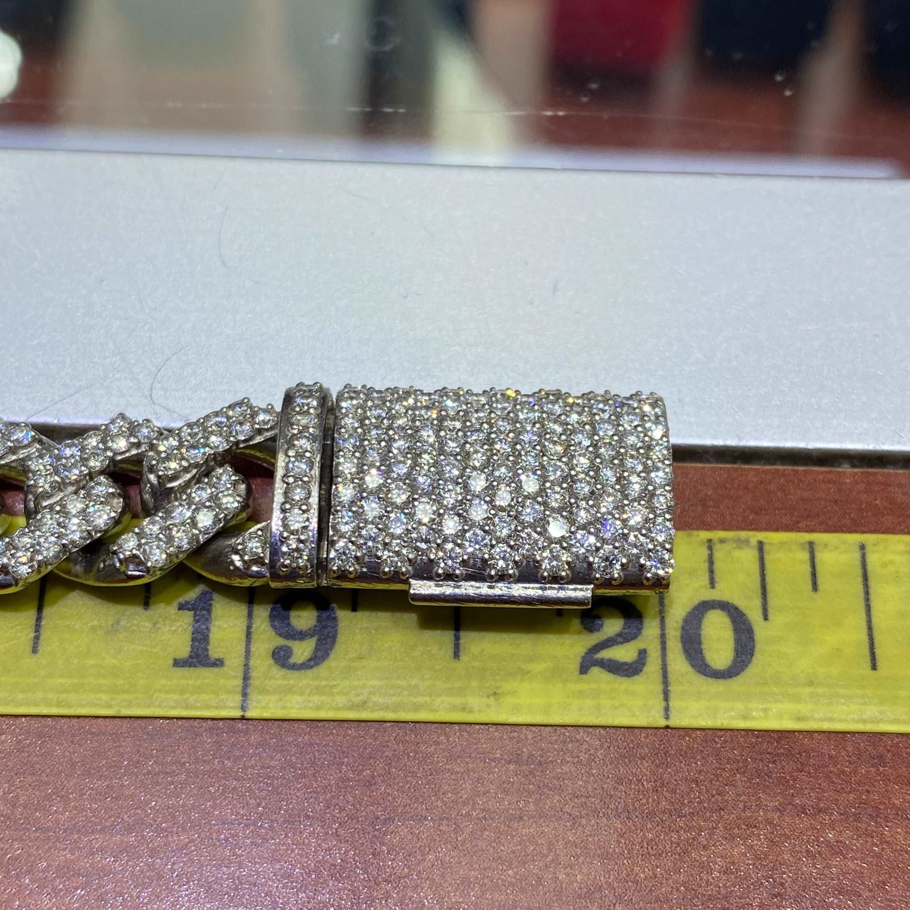 10k "Iced Out Chain" VS1 Miami Cuban Link with 24 cts Natural Diamonds,140 grams, 20 inches, 13.5mm Bust Down Necklace