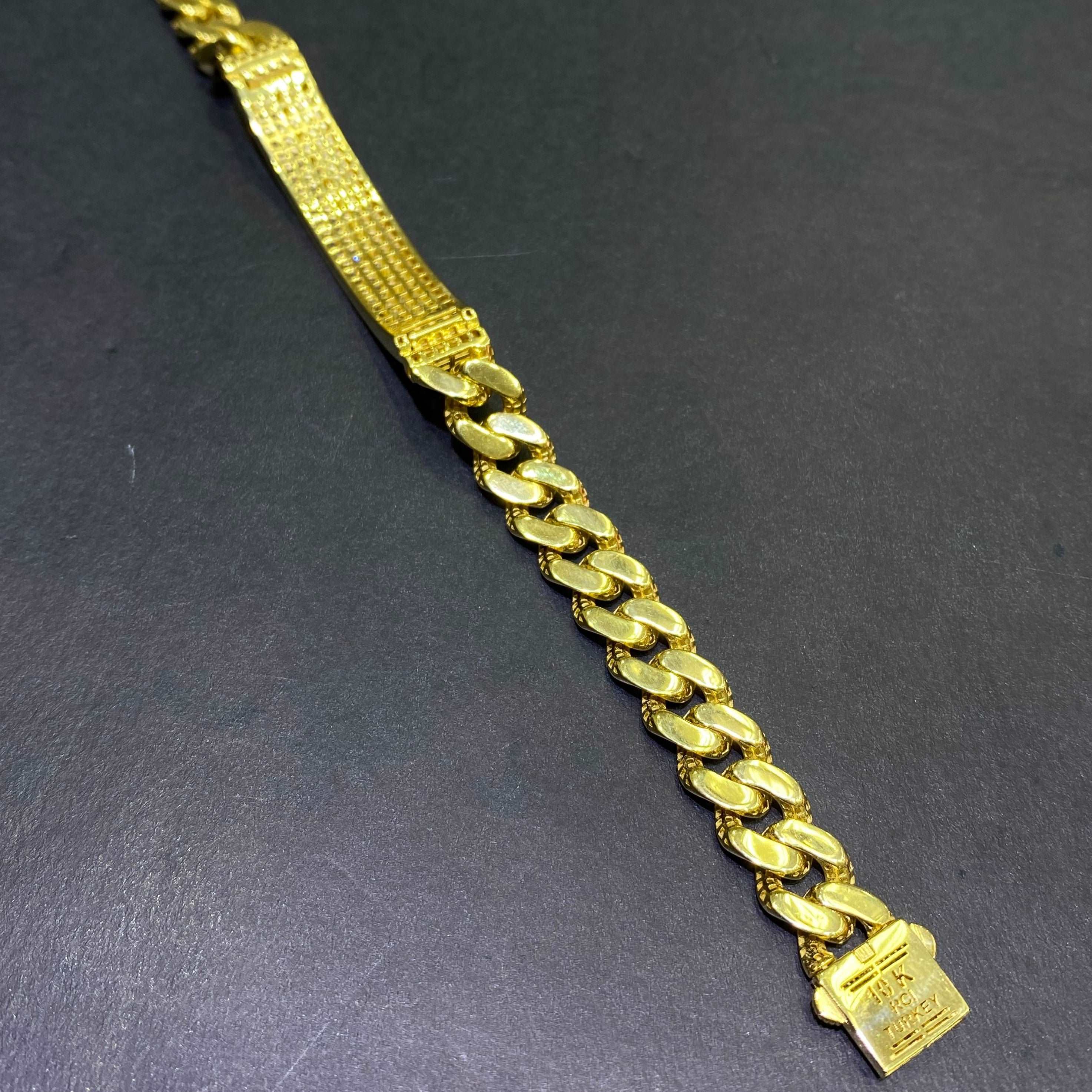 new cuban vs-1 , 4 carat .t.w.italian made 10k bracelet