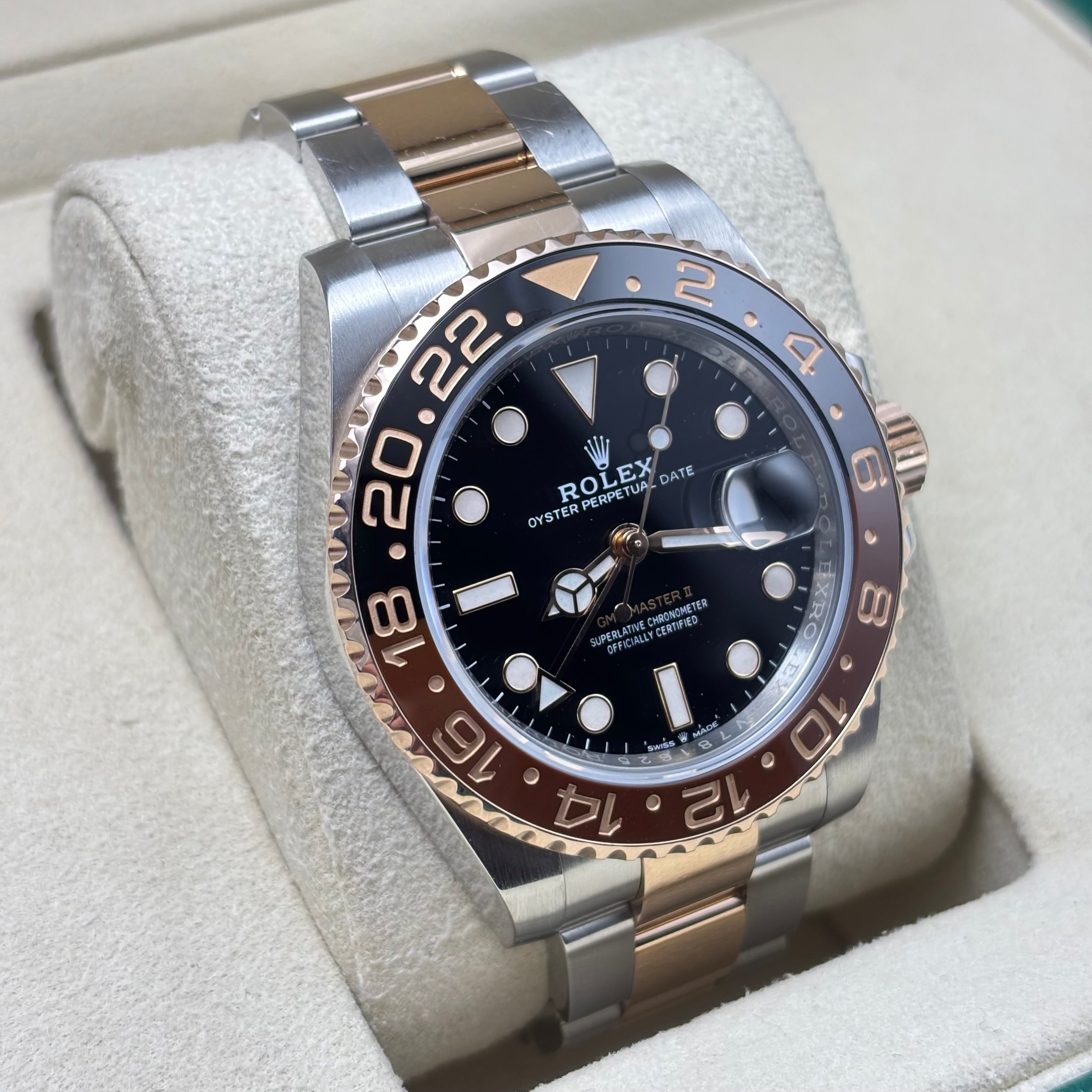 Pre-Owned Rolex Root-Beer 18KT Rose Gold Two-Tone Oyster Bracelet