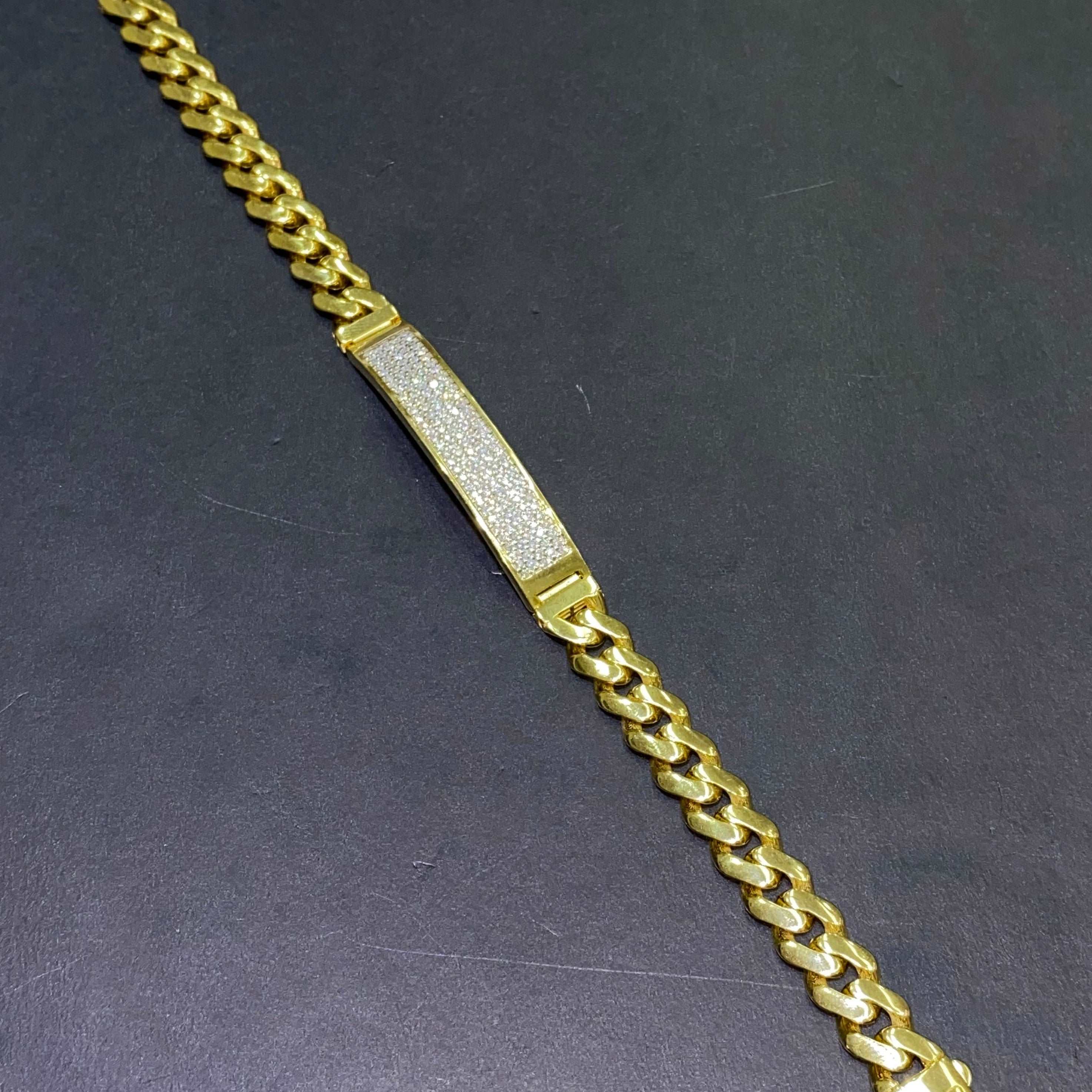 new cuban vs-1 , 4 carat .t.w.italian made 10k bracelet
