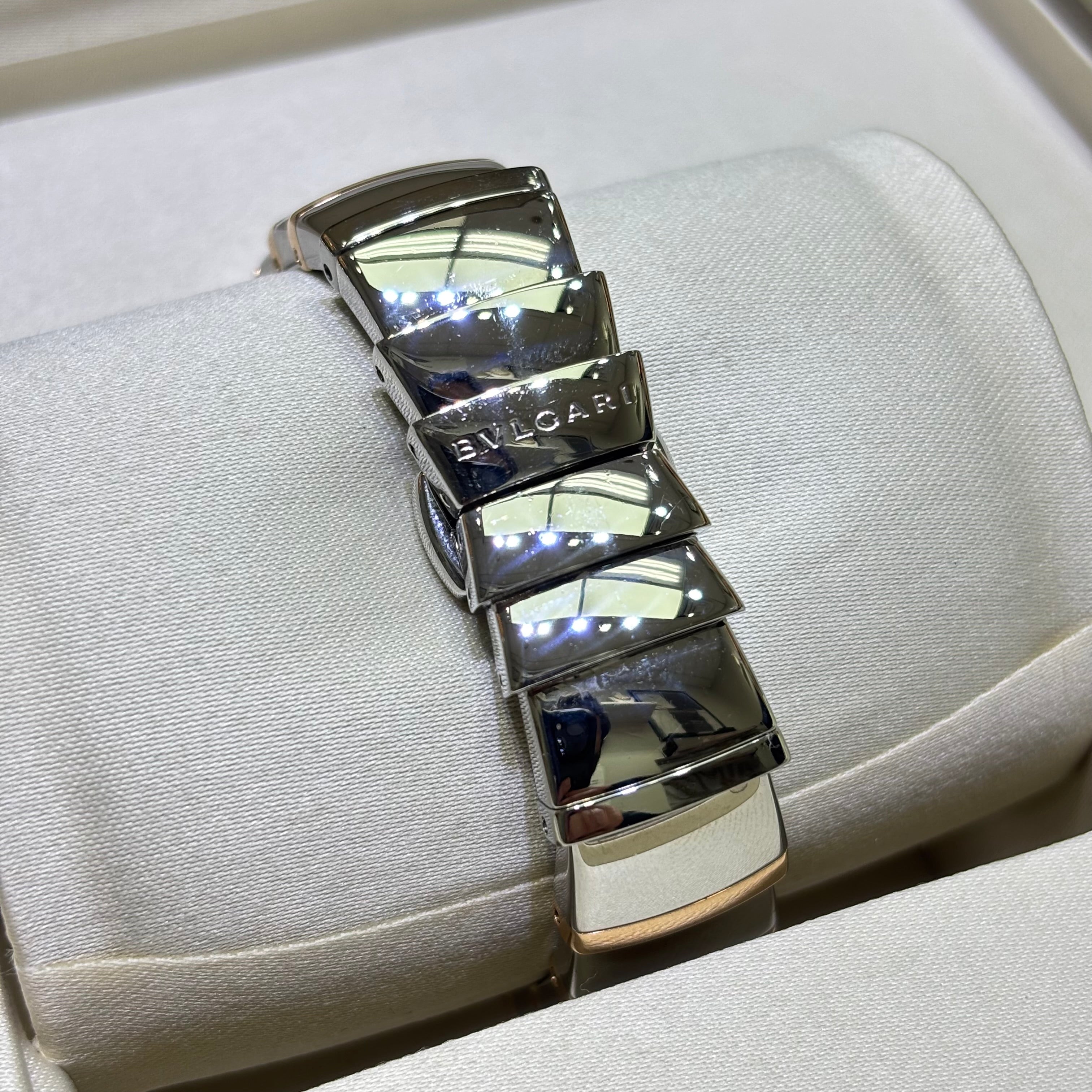PRE-OWNED BVLGARI LUCEA LADIES 18KT TWO-TONE FACTORY DIAMOND BEZEL