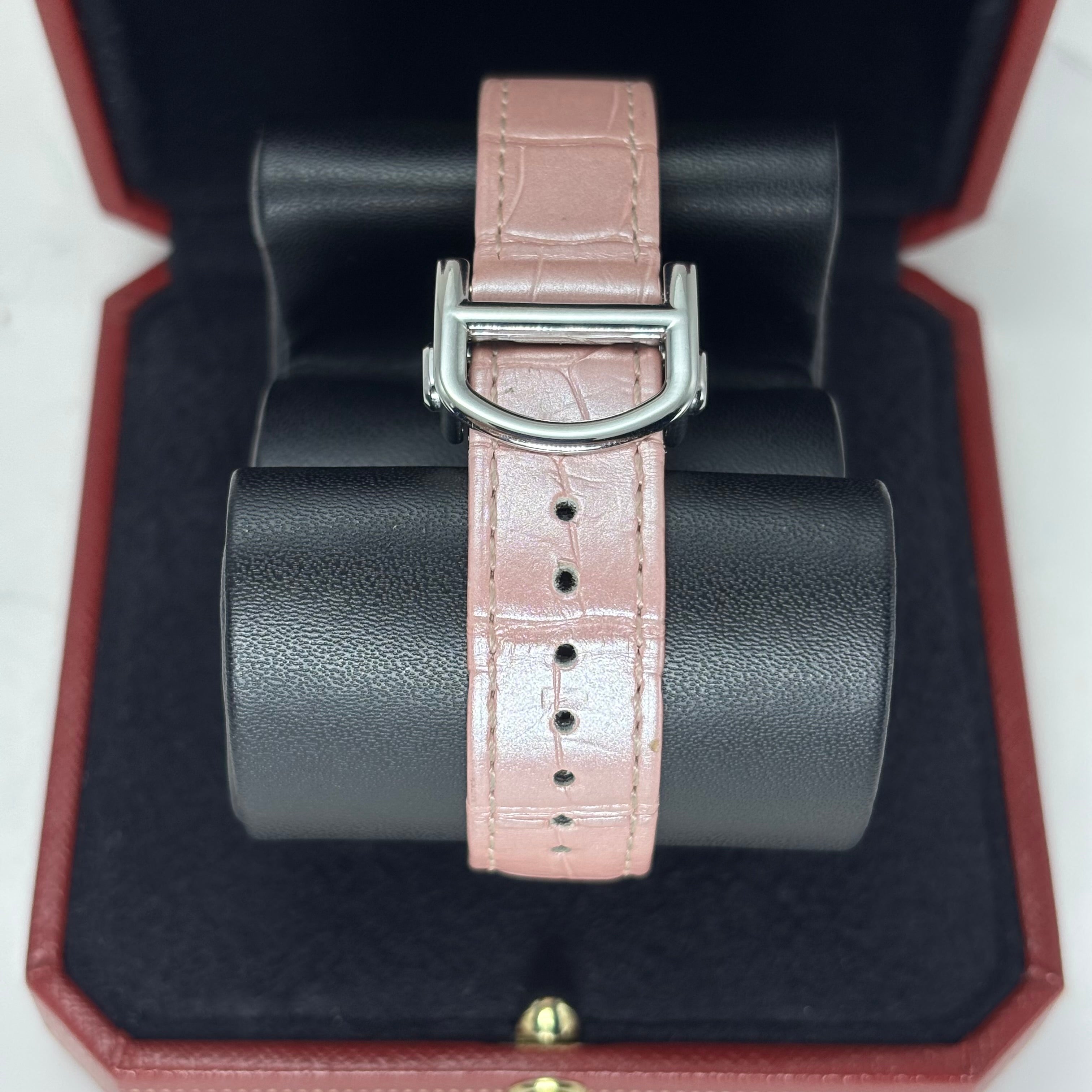 36MM CARTIER BALLON BLEU WITH PINK LEATHER BRACELET