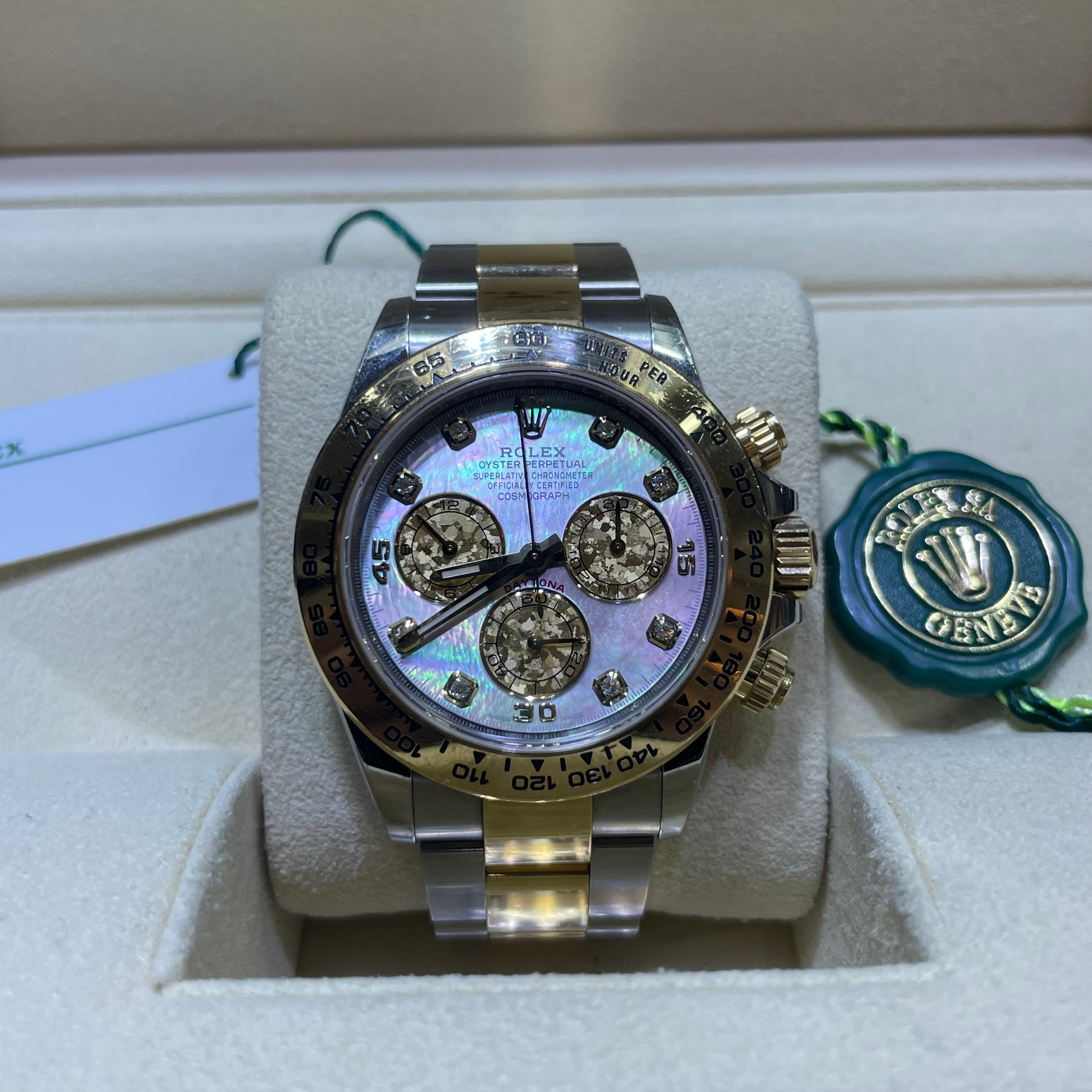 40mm Rolex Daytona Black Mother of Pearl Diamond Tahitian Dial | #116503