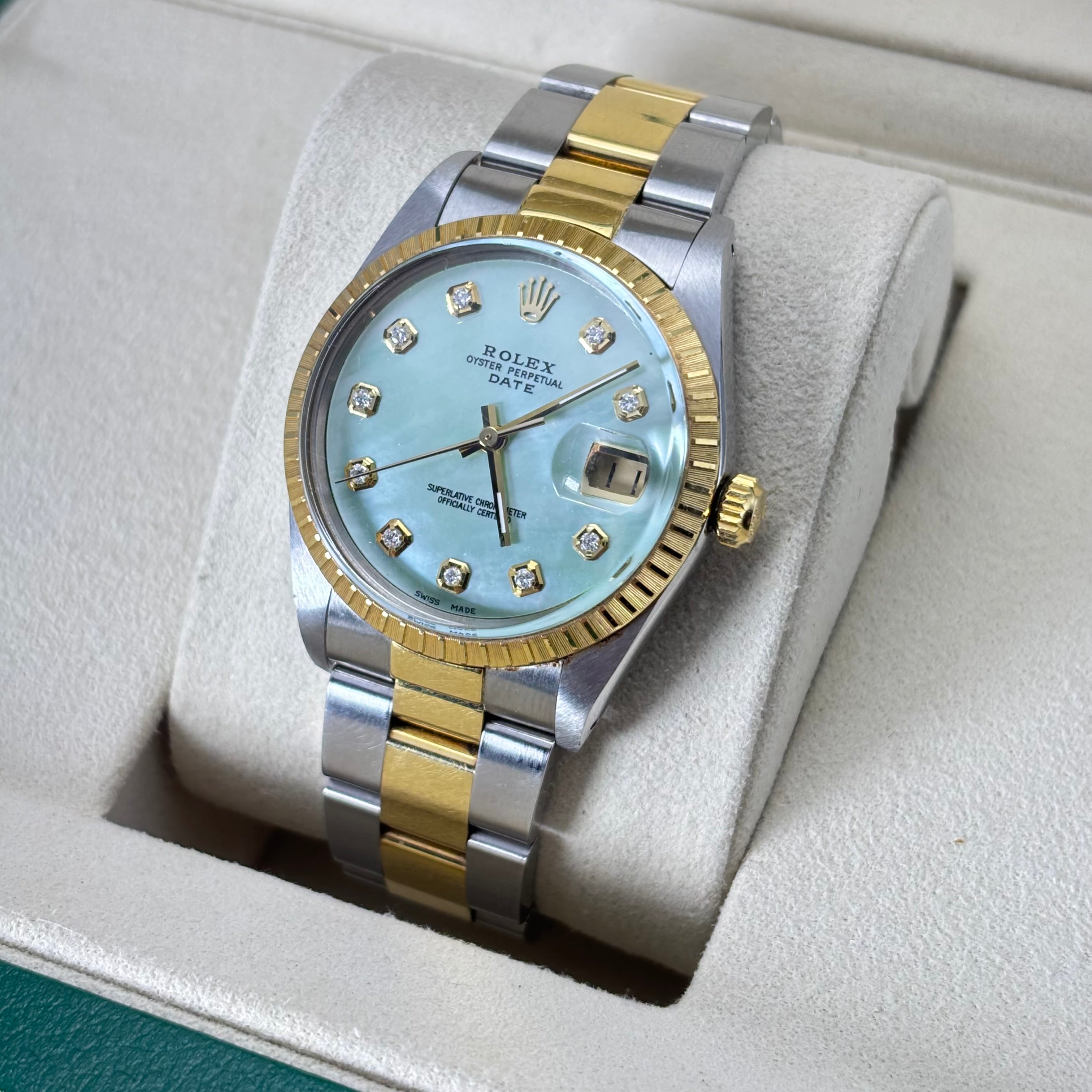 34MM ROLEX DATE 18KT GOLD