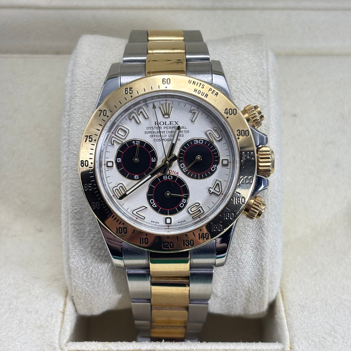 40MM ROLEX DAYTONA 18KT TWO-TONE 116523 IVORY PANDA