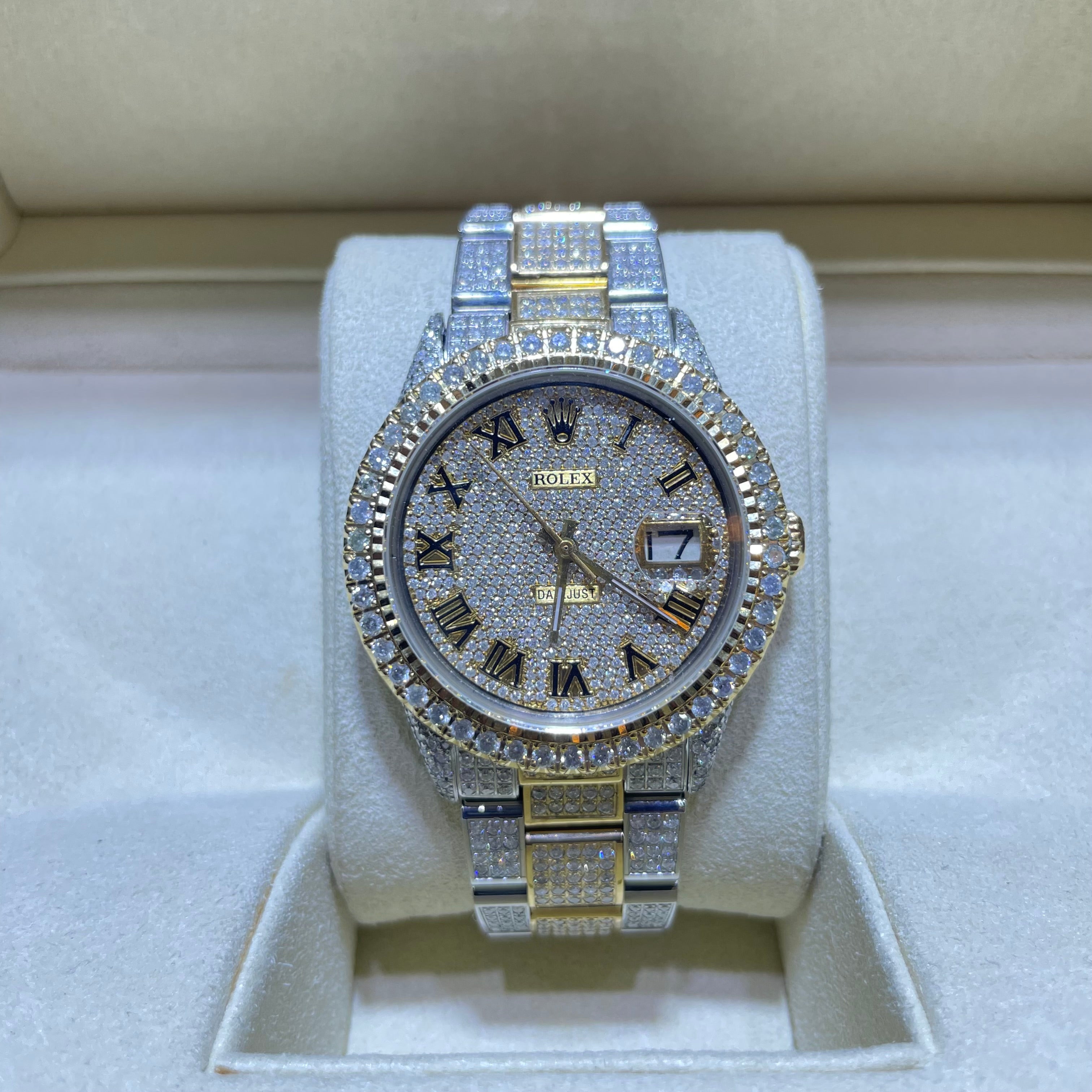 36mm Bust Down Rolex Yellow Two Tone VS1 π | Roman Dial