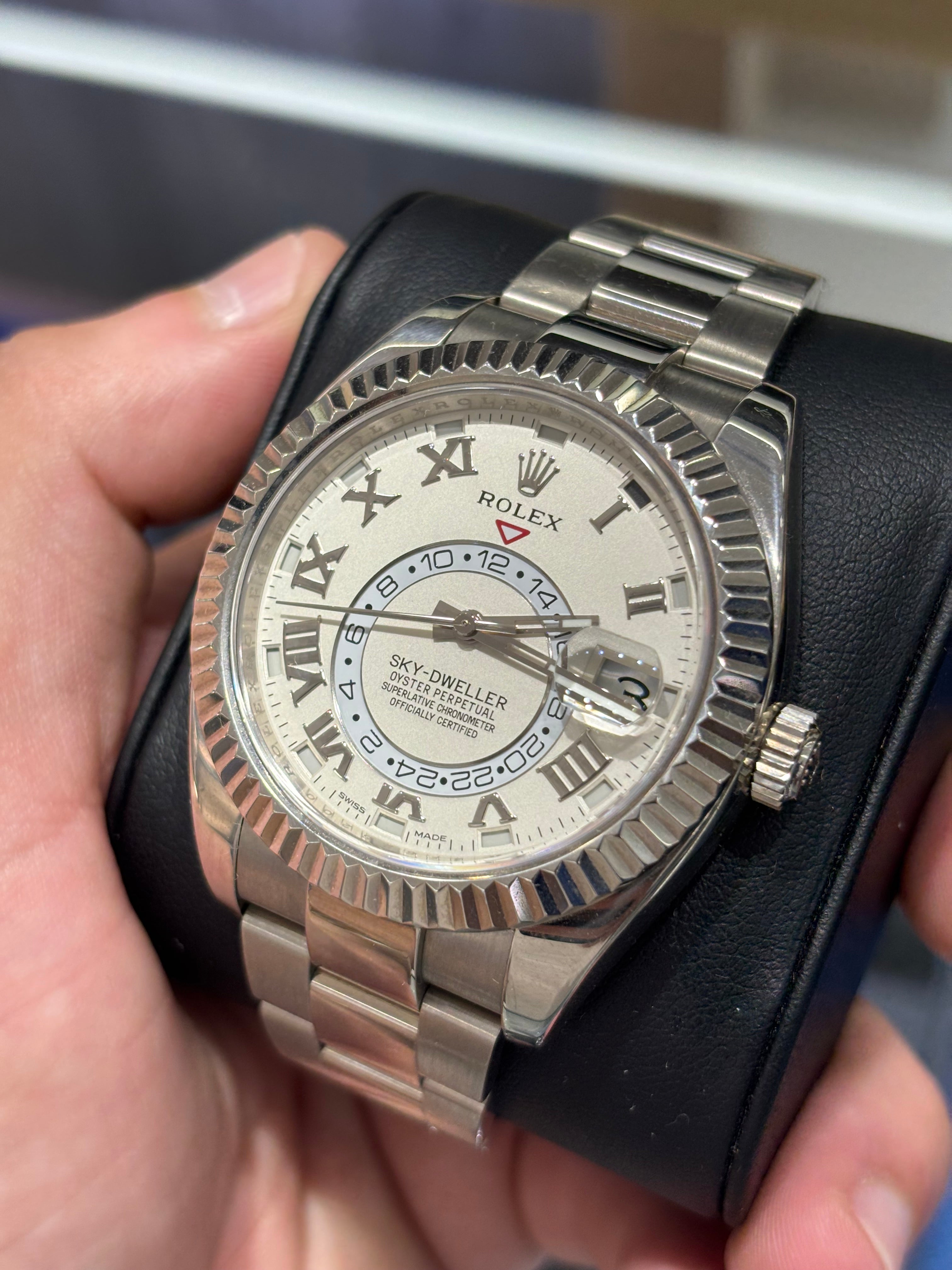 ROLEX SKY-DWELLER 42MM | 18KT WHITE GOLD | OYSTER BRACELET | WHITE DIAL