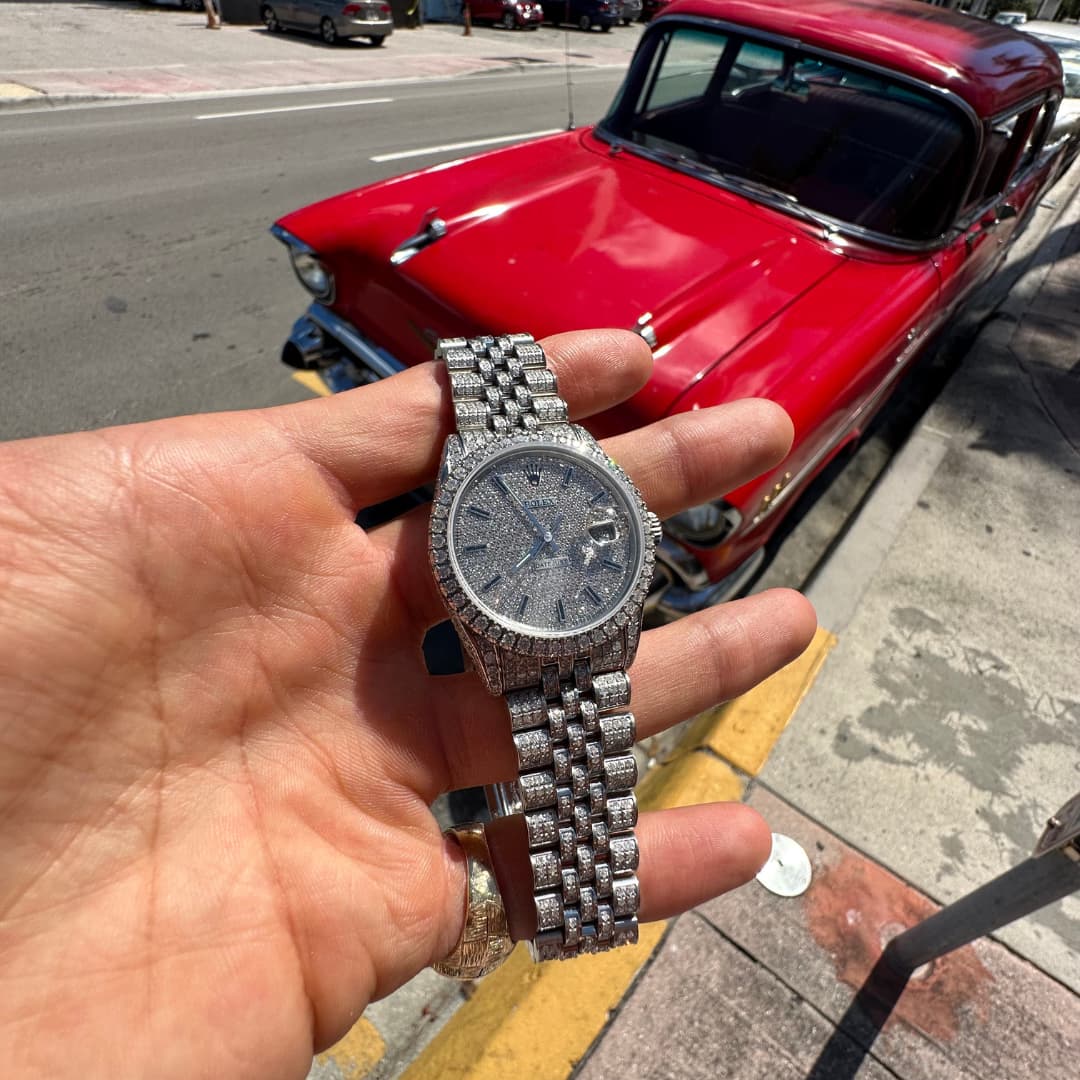 36mm Rolex โiced Bustdown โ 15cts natural diamond ๐ Vs1