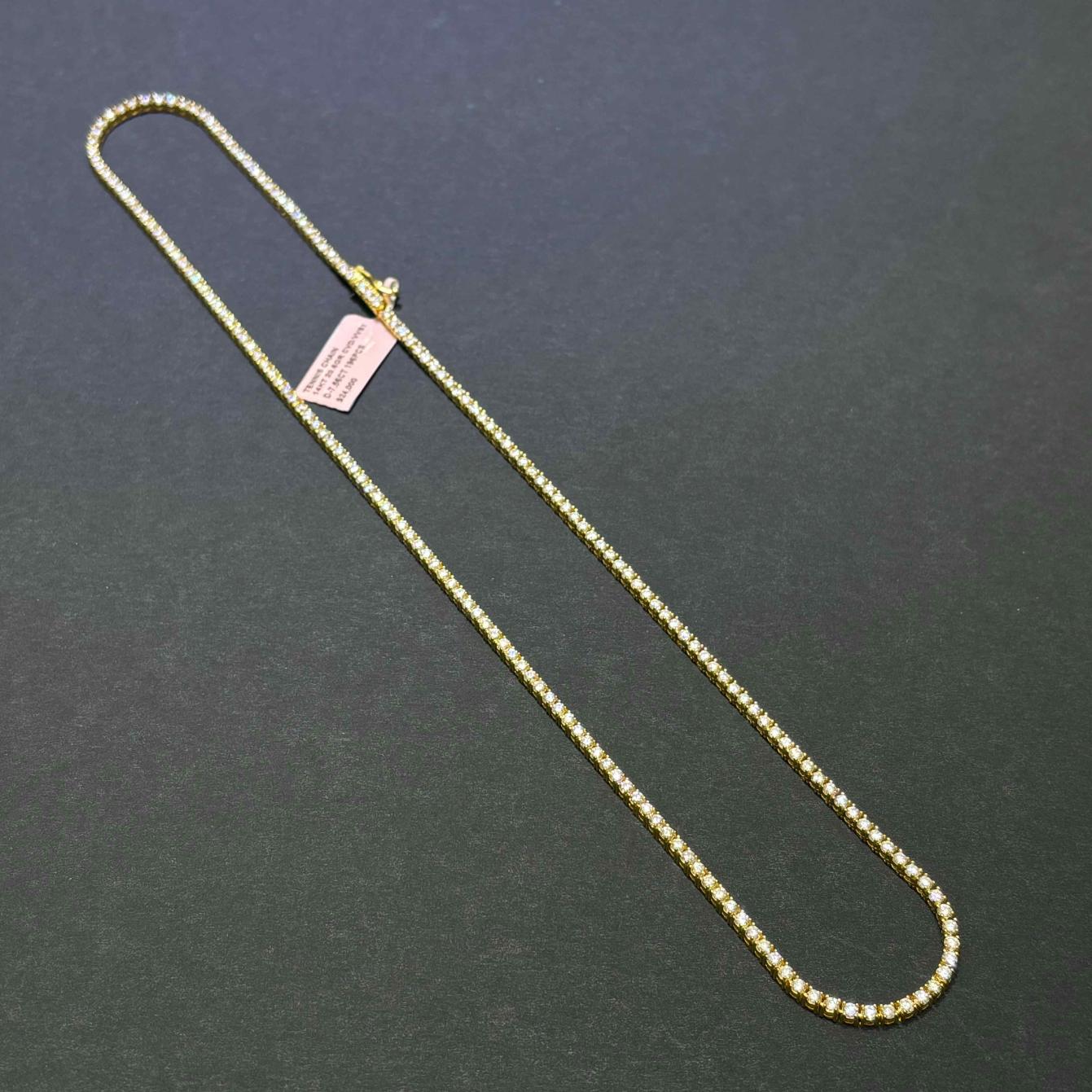 14k VVS Iced Out Tennis Chain Necklace CVD | ROSE/WHITE/YELLOW GOLD
