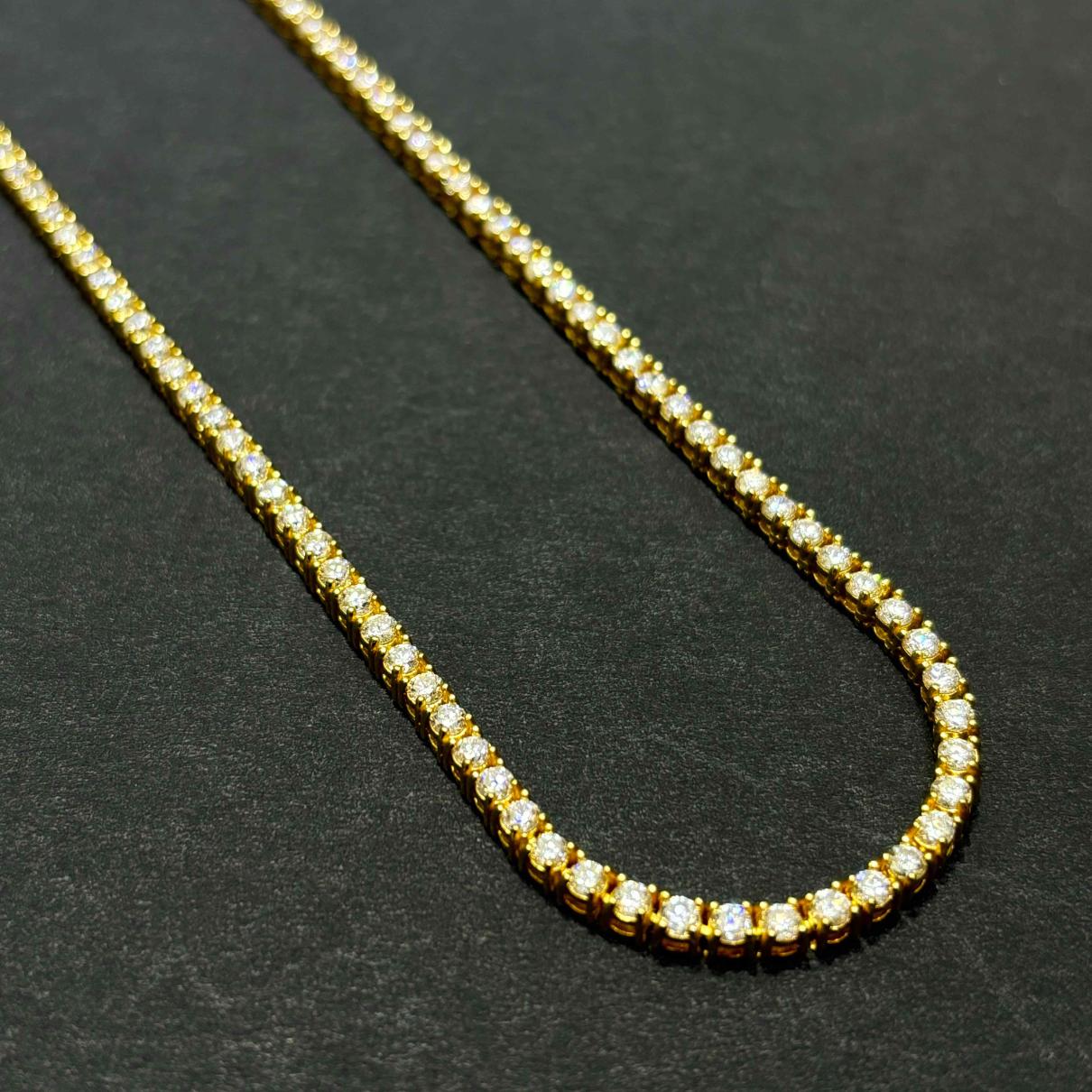 14k VVS Iced Out Tennis Chain Necklace CVD | ROSE/WHITE/YELLOW GOLD