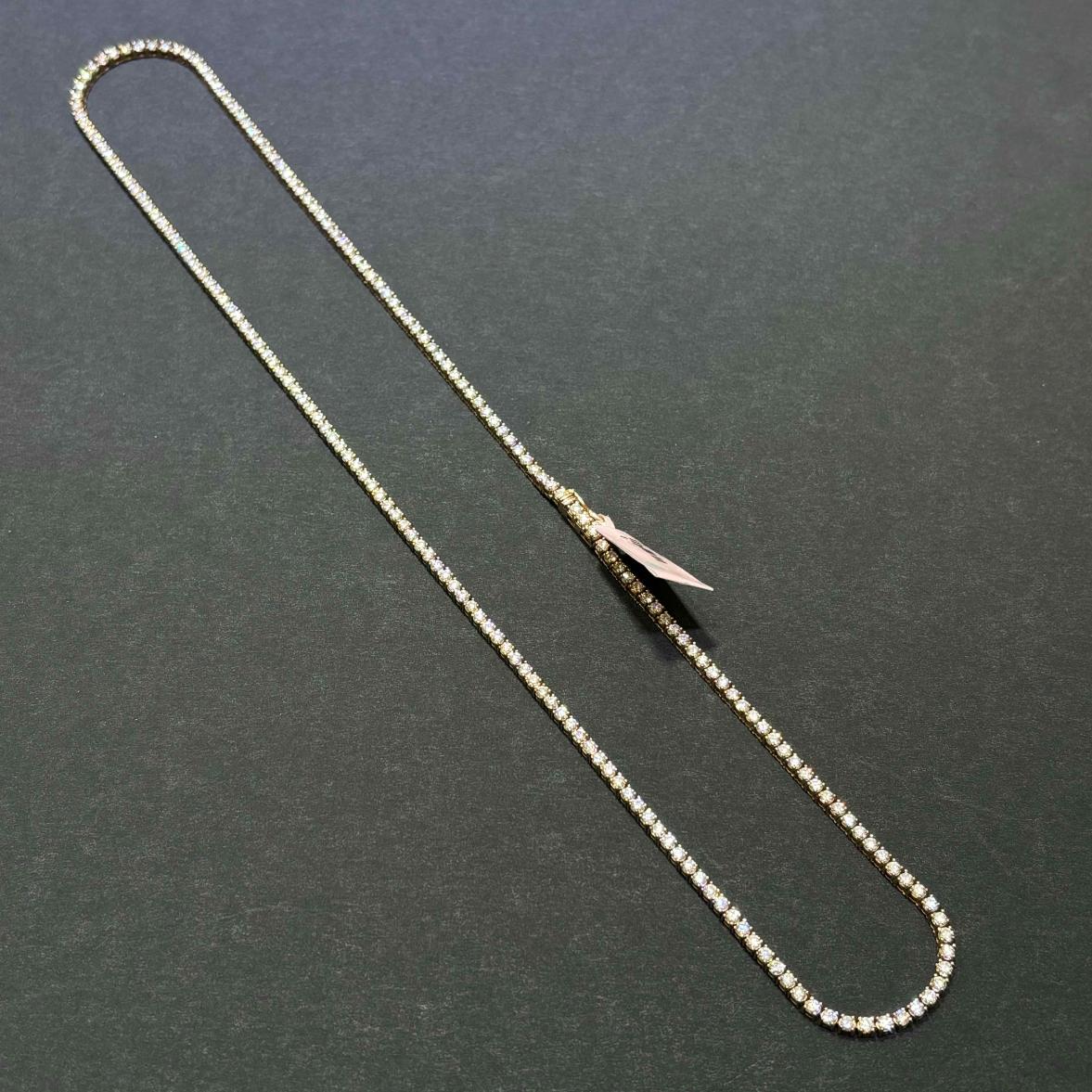 14k VVS Iced Out Tennis Chain Necklace CVD | ROSE/WHITE/YELLOW GOLD