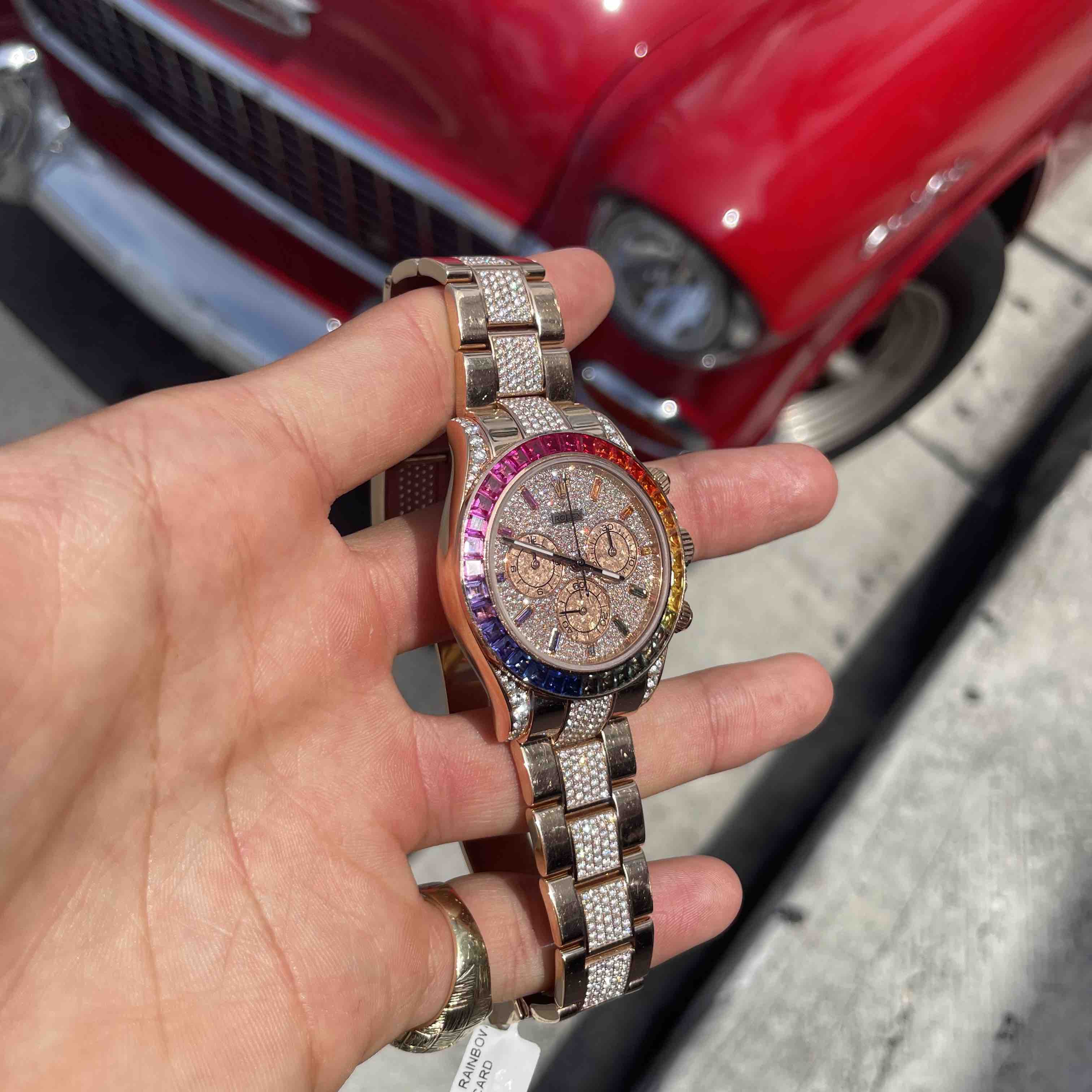 bust down rolex daytona rainbow
