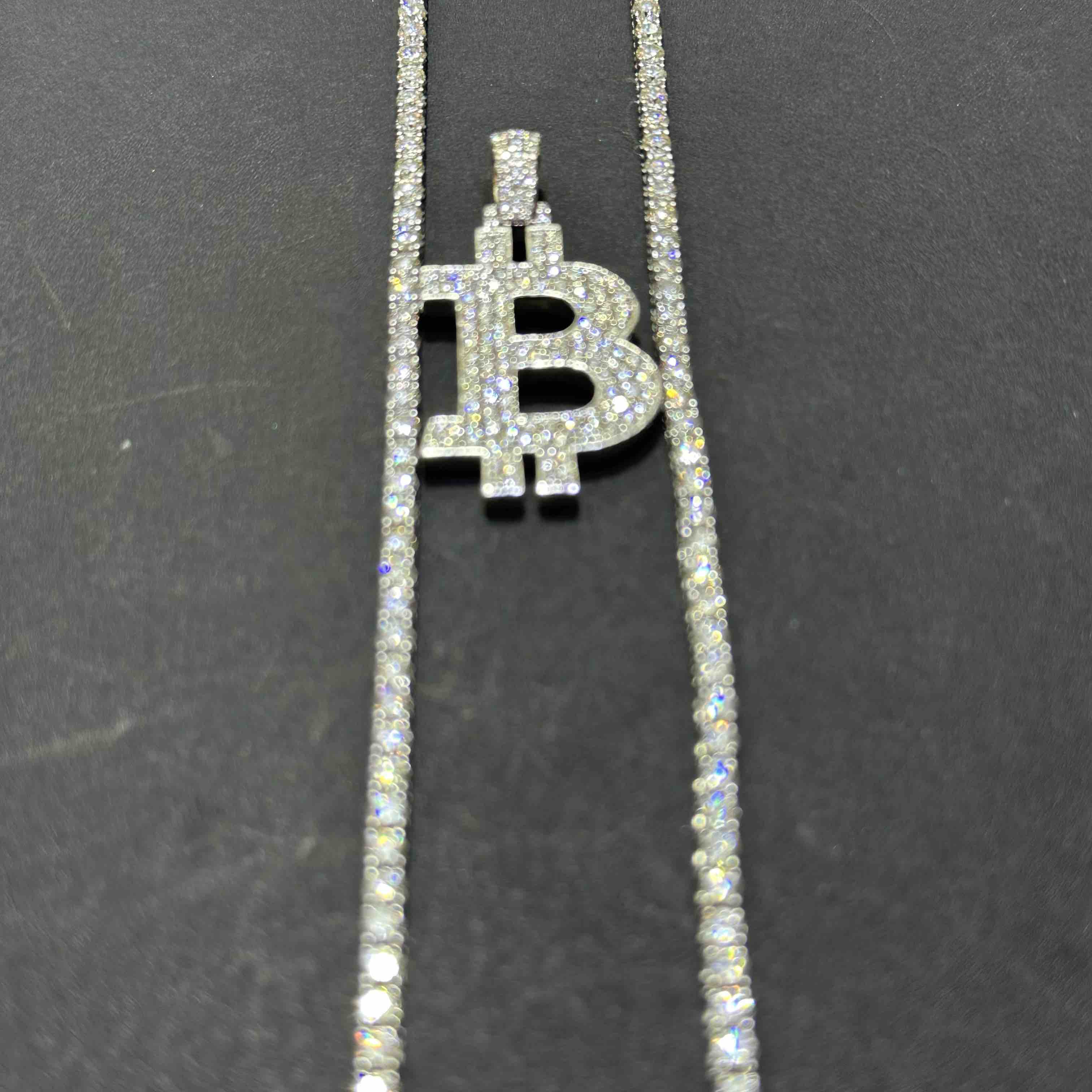 iced bitcoin pendant
