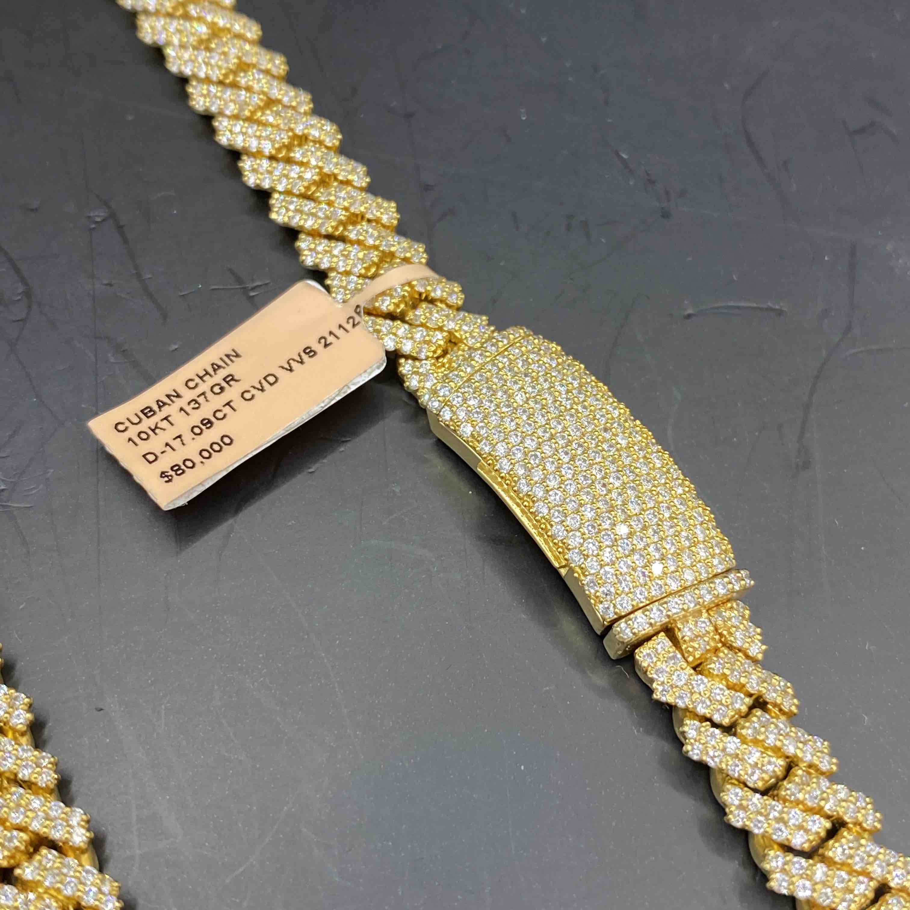 10k VVS-1 Bust Down Cuban Link | REAL CVD | 20 cts | 10MM