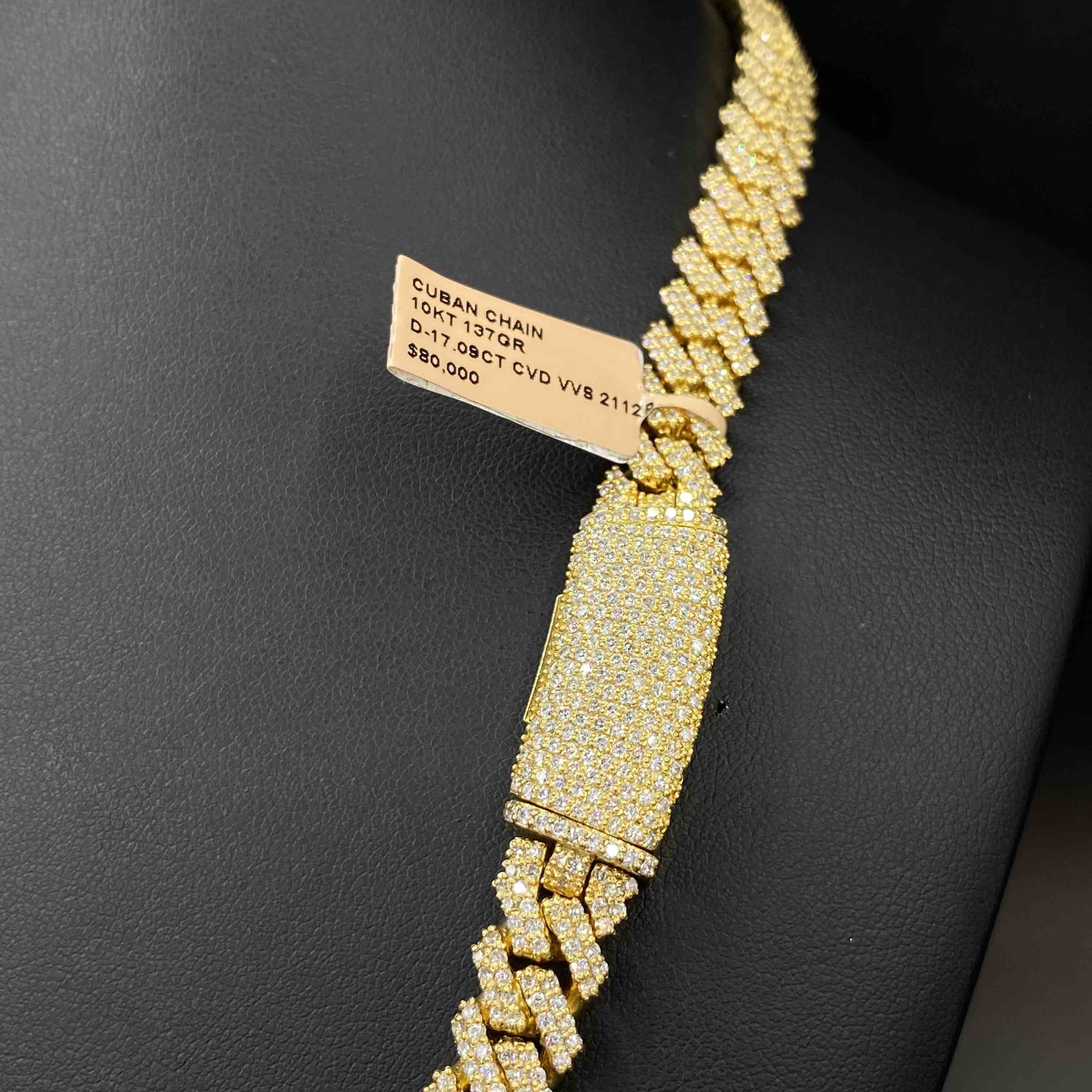 10k VVS-1 Bust Down Cuban Link | REAL CVD | 20 cts | 10MM