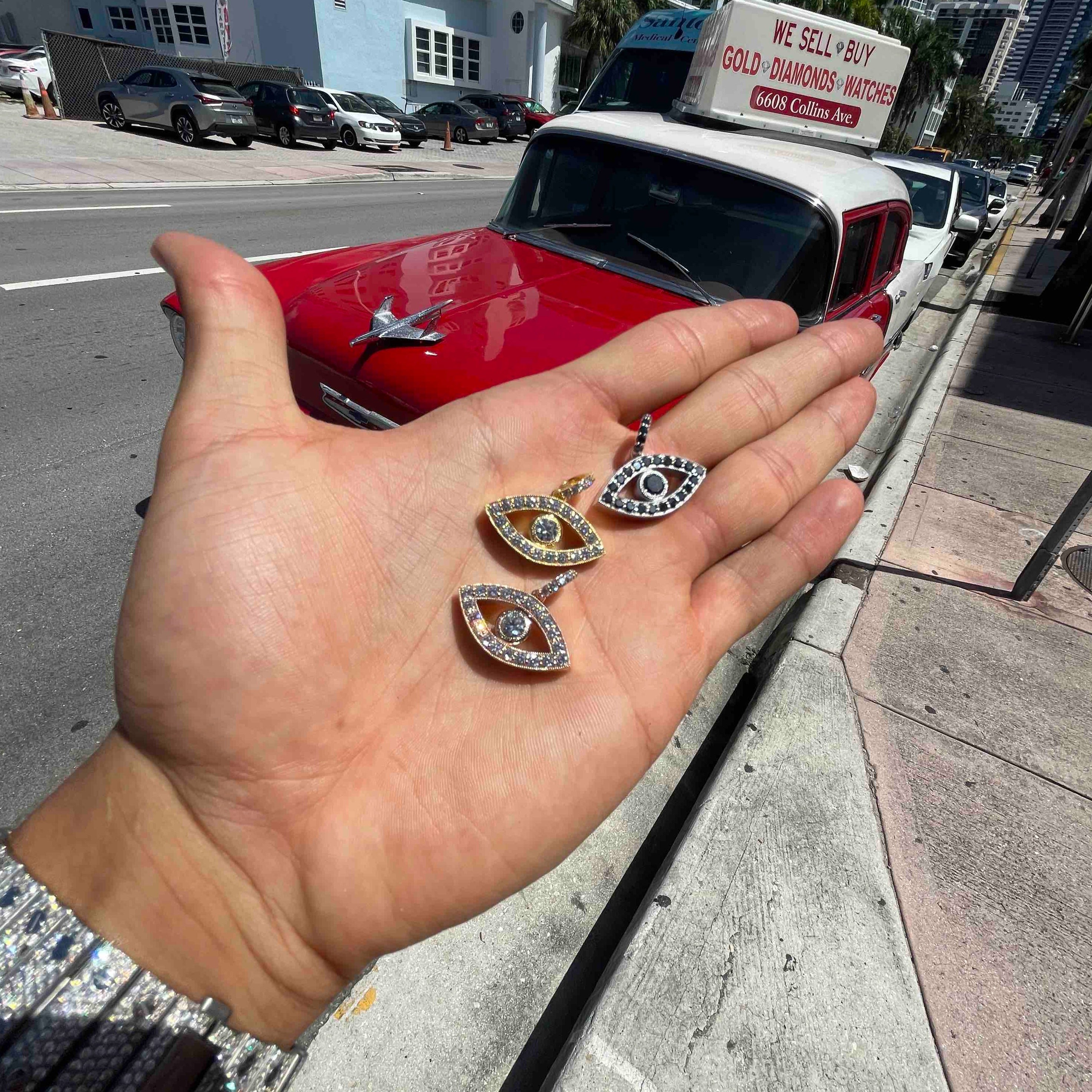  Bust Down Evil Eye Pendant