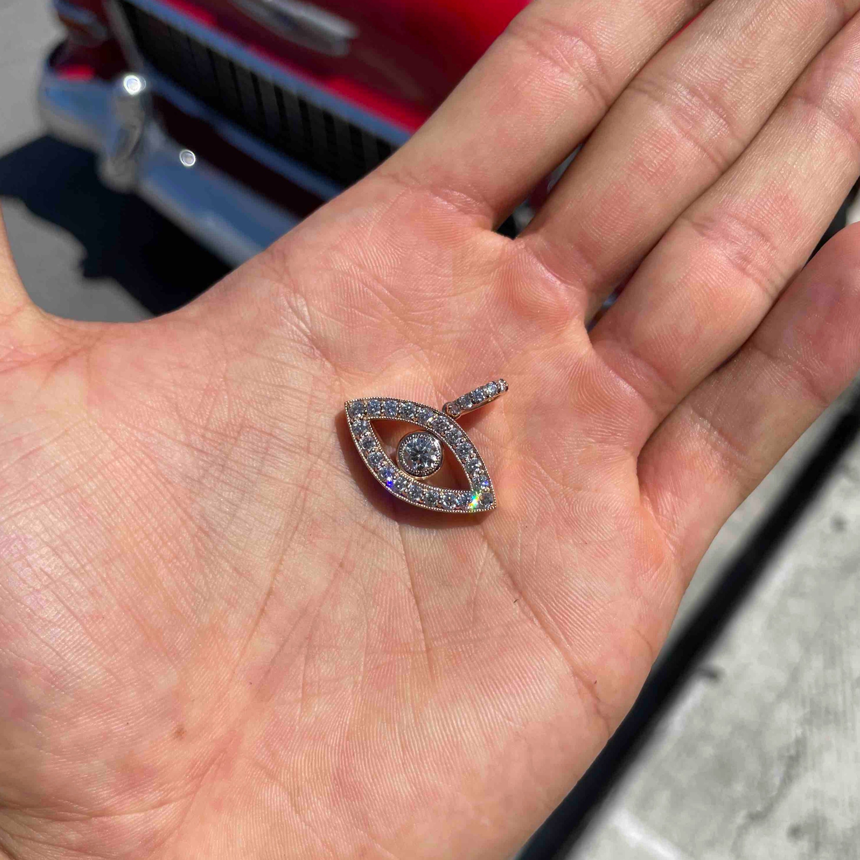 Bust Down Evil Eye Pendant