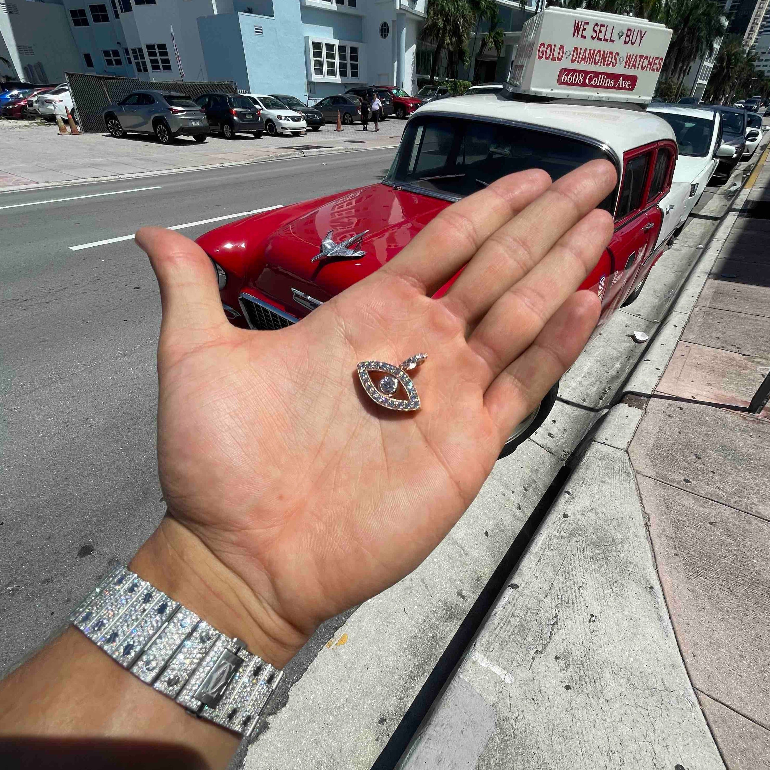 Bust Down Evil Eye Pendant
