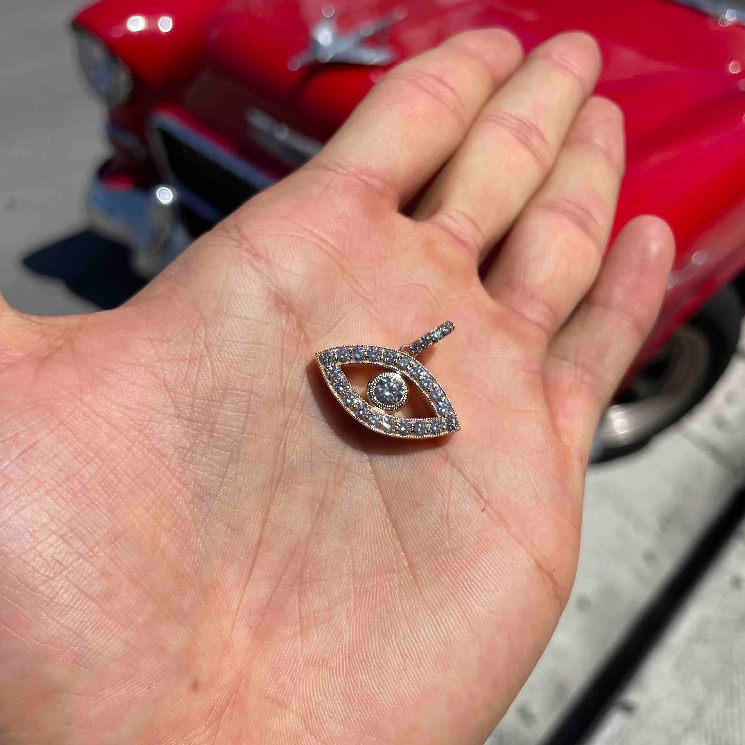 Bust Down Evil Eye Pendant
