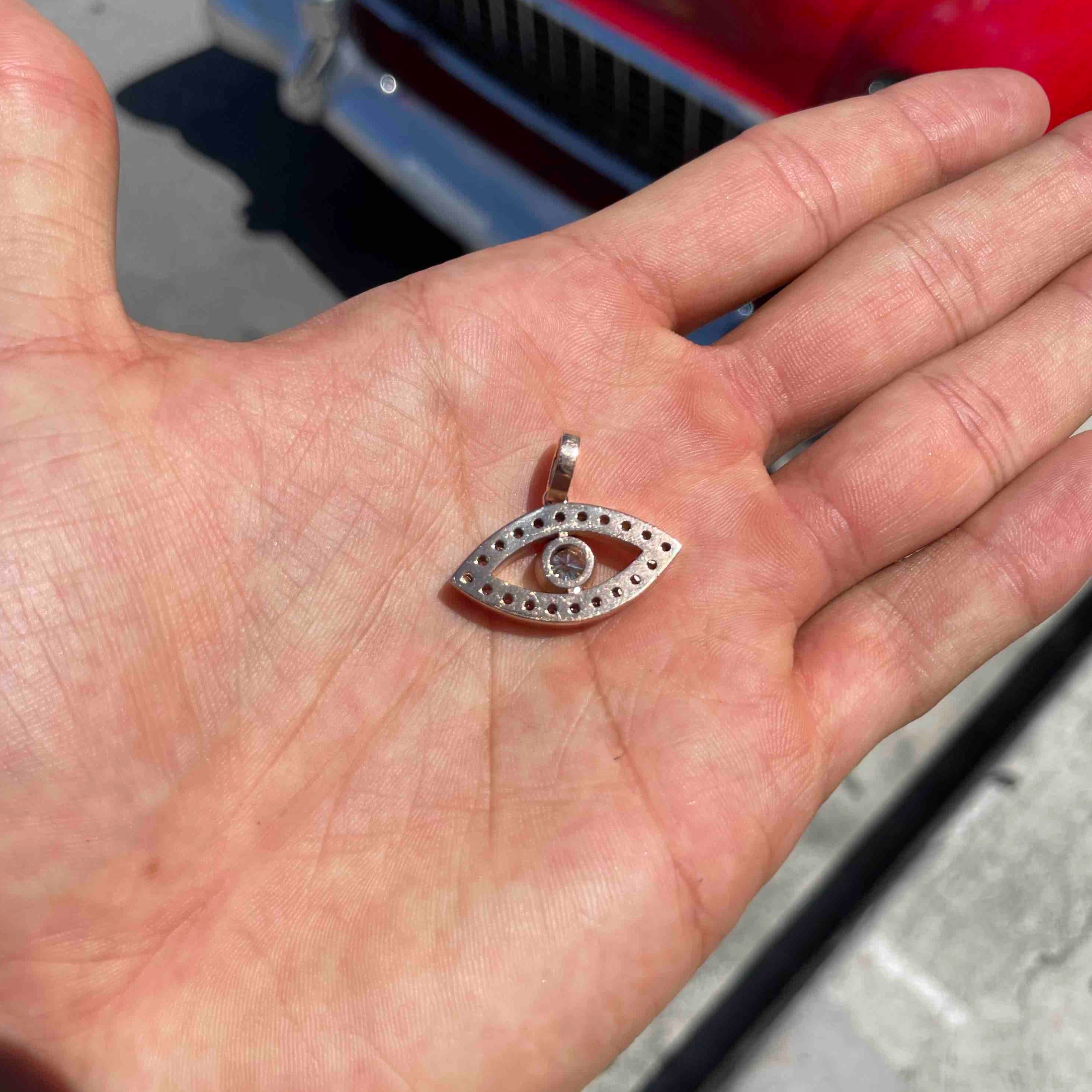 Bust Down Evil Eye Pendant