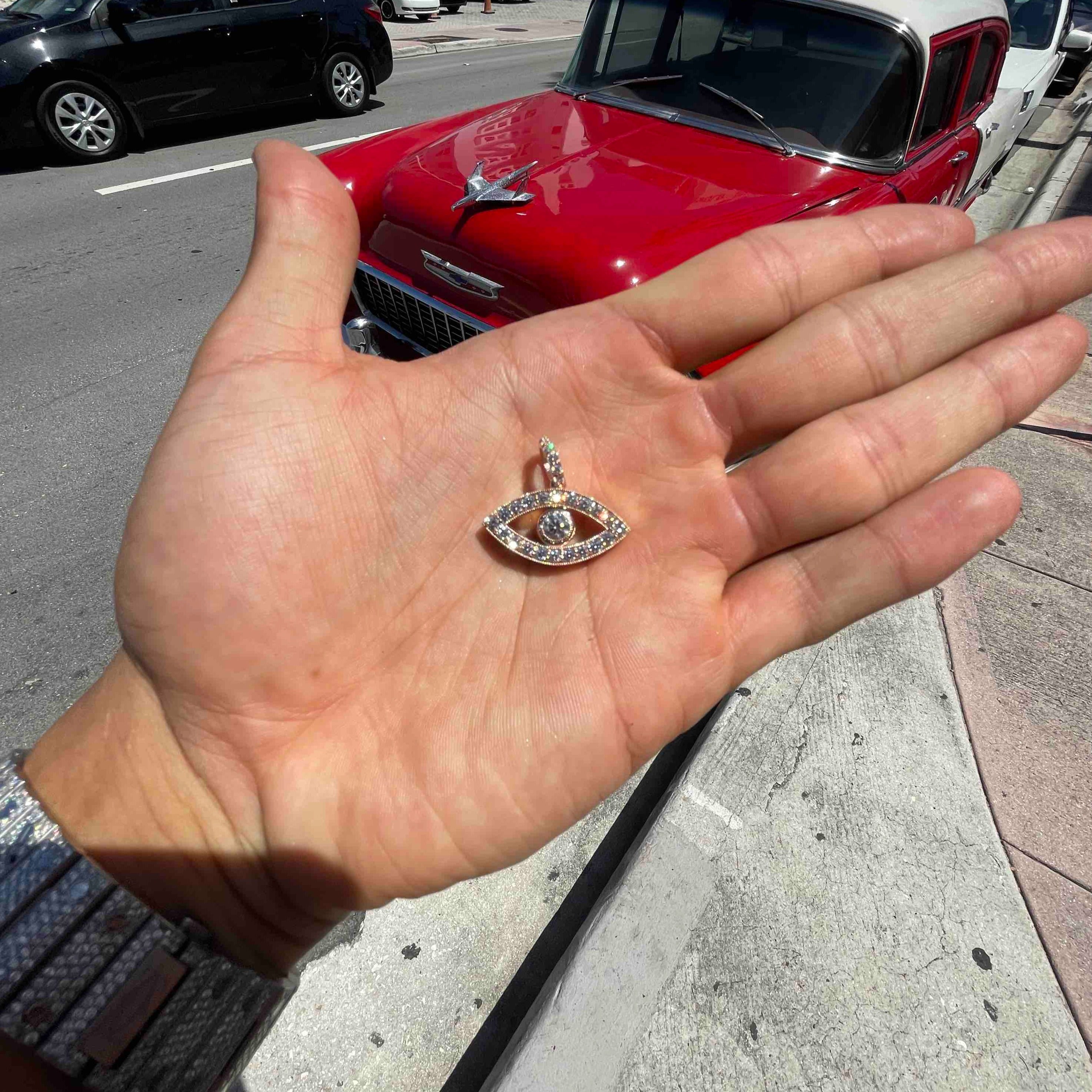 Bust Down Evil Eye Pendant