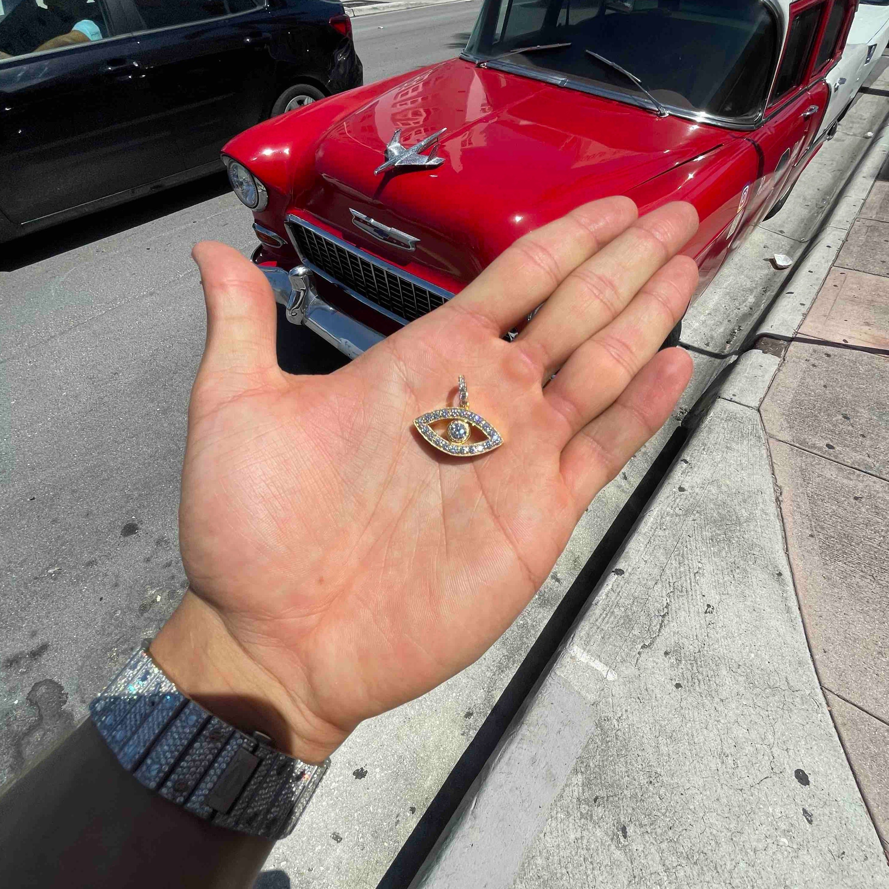Bust Down Evil Eye Pendant