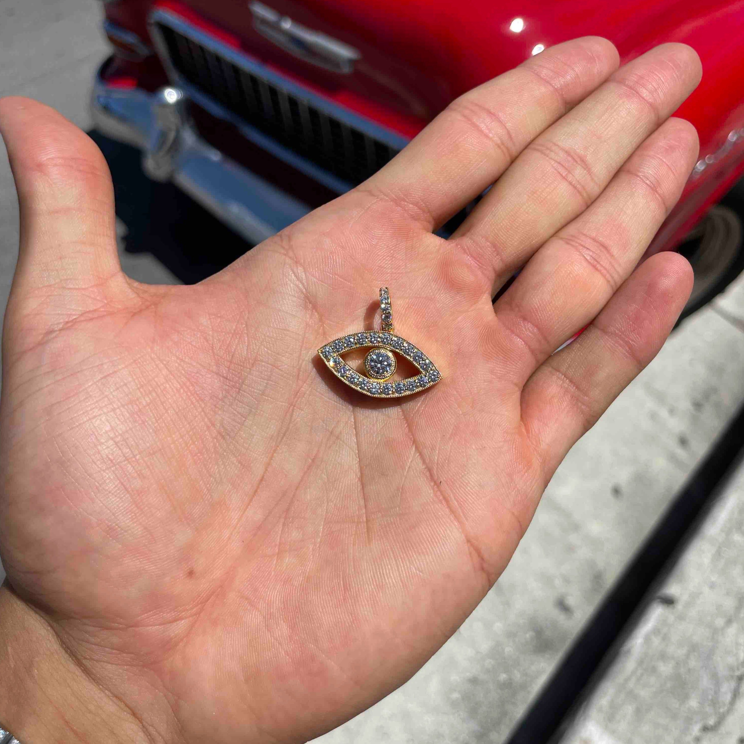 Bust Down Evil Eye Pendant