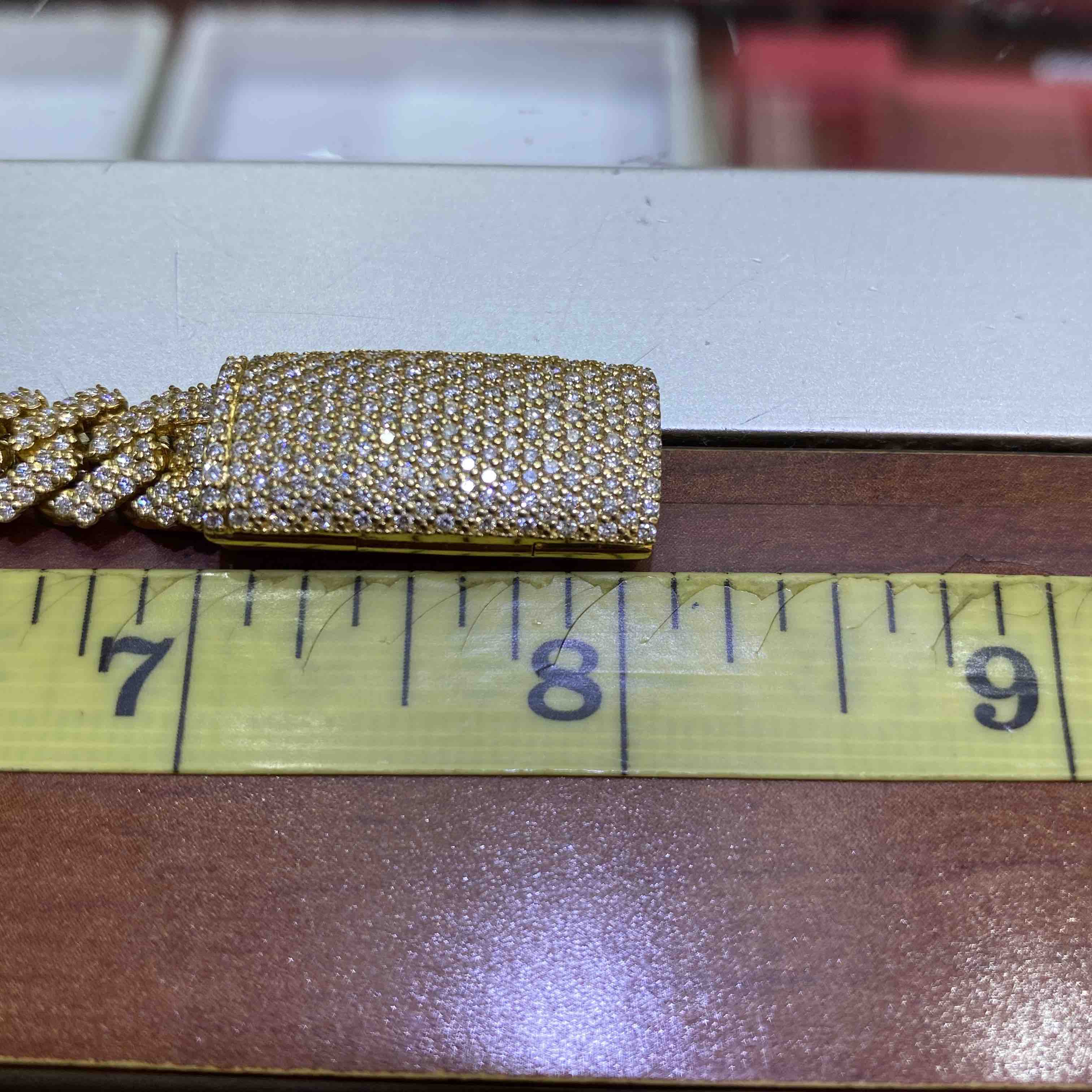 10k Iced Out Cuban Link Bracelet | REAL CVD VVS | Yellow Gold