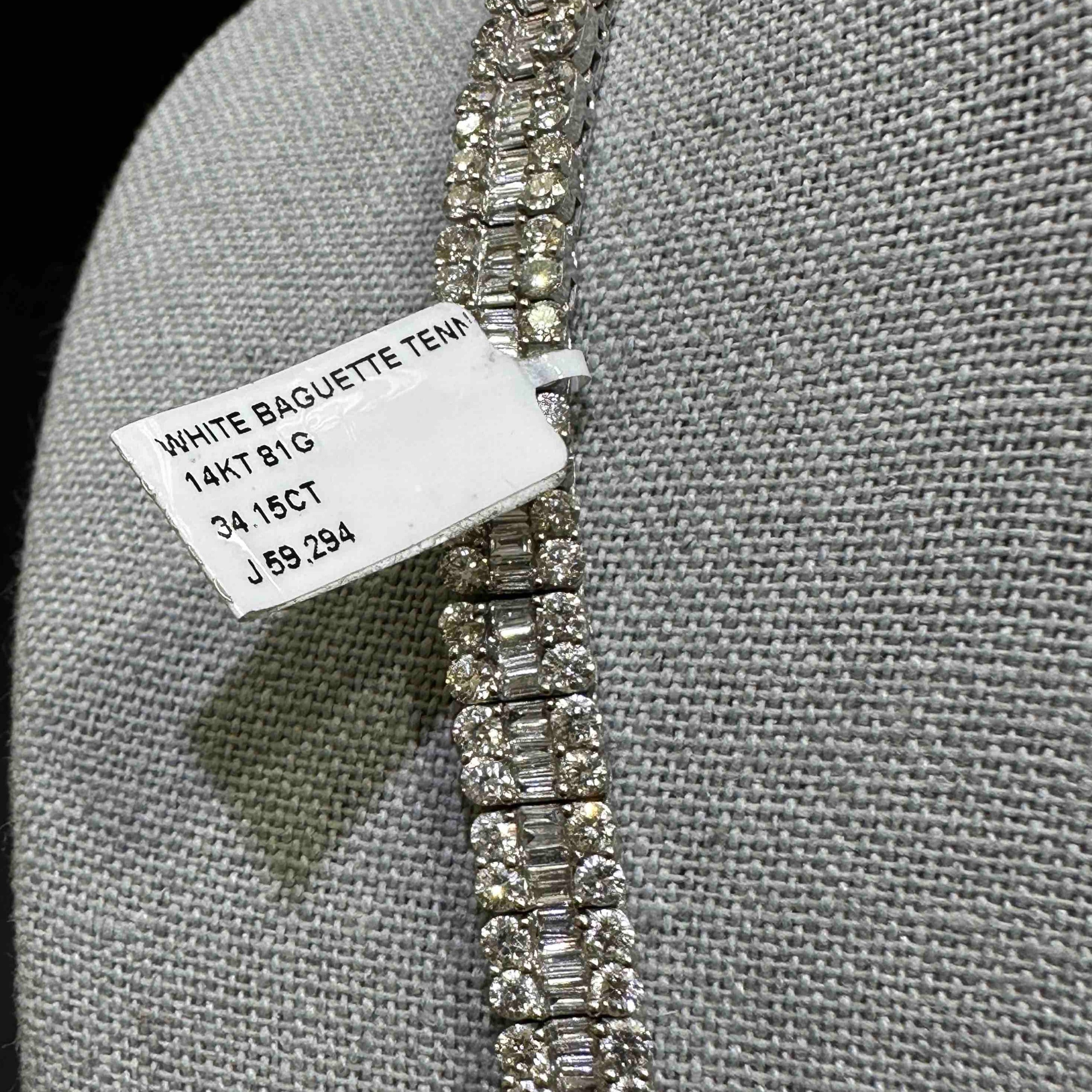 14k White Gold Baguette Chain