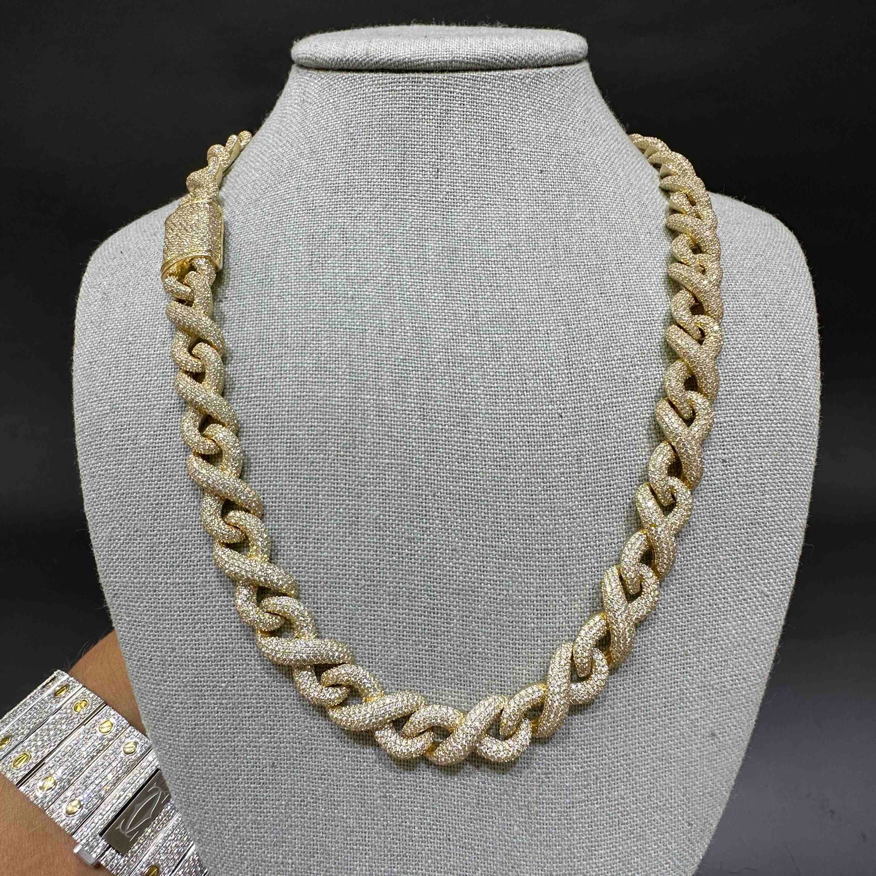 BUST DOWN INFINITY Migo Yellow Link Chain