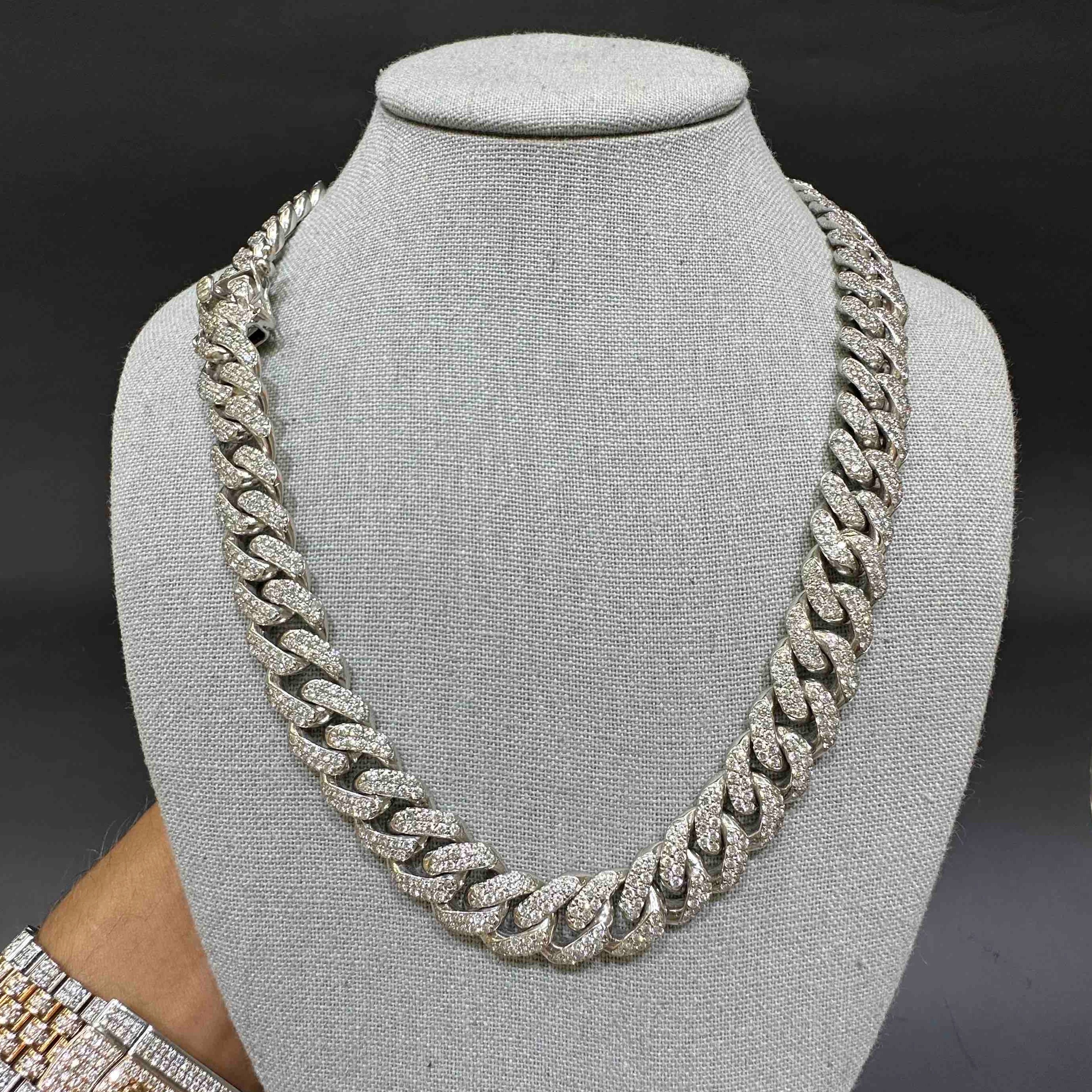 ICED OUT CUBAN LINK White Gold