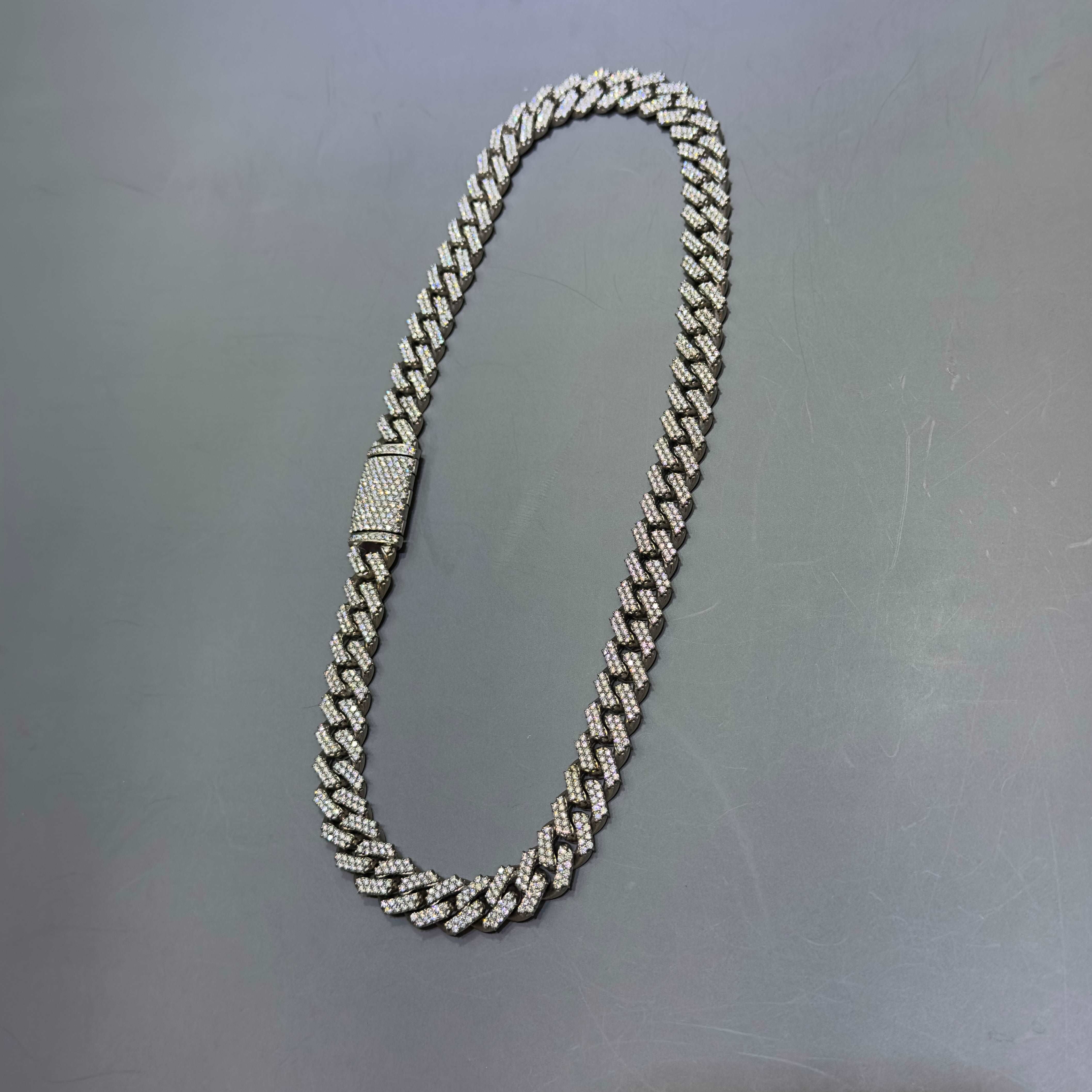 10k ICED MIAMI CUBAN LINK White Gold Iced Bust Down Chain