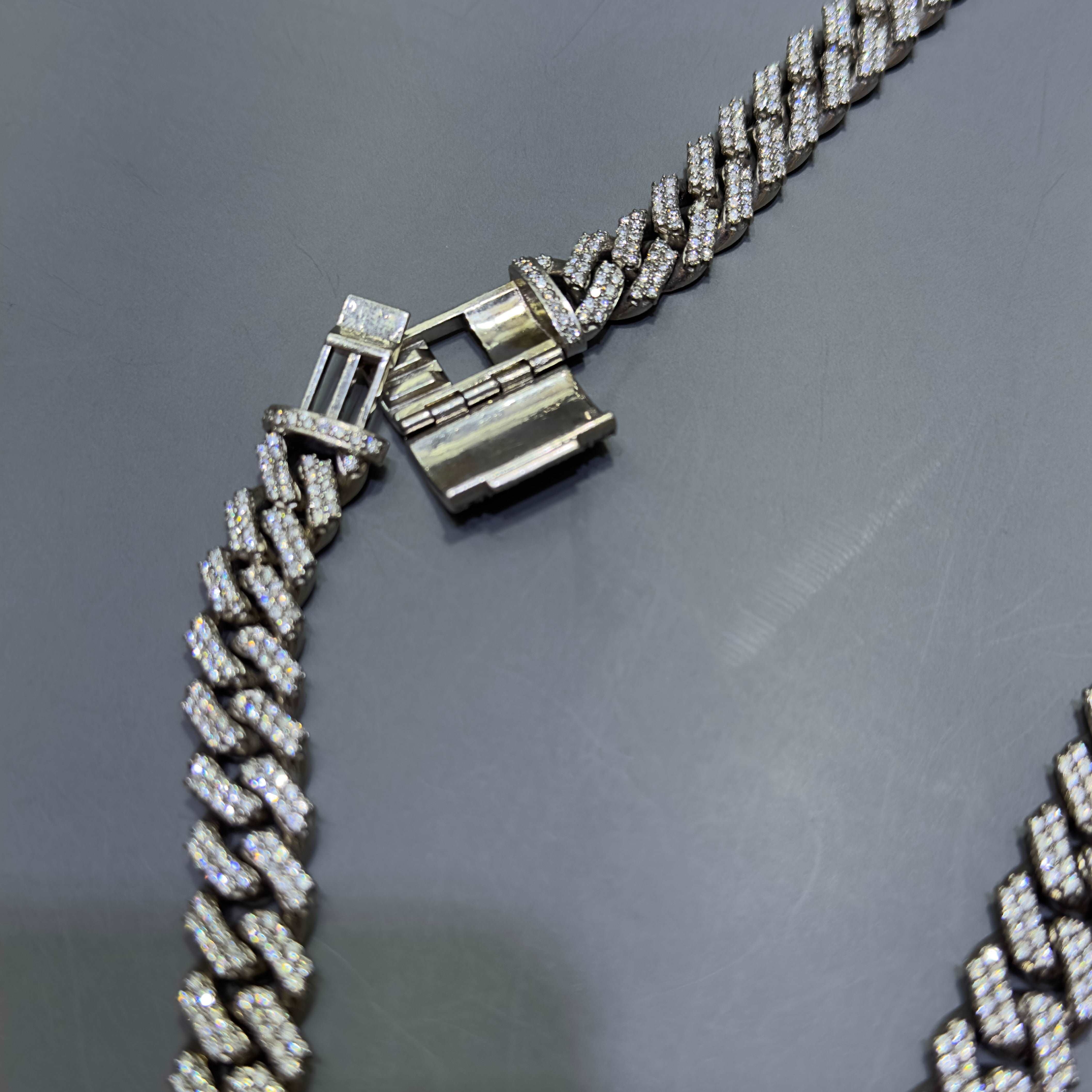 White Gold Iced Bust Down Chain
