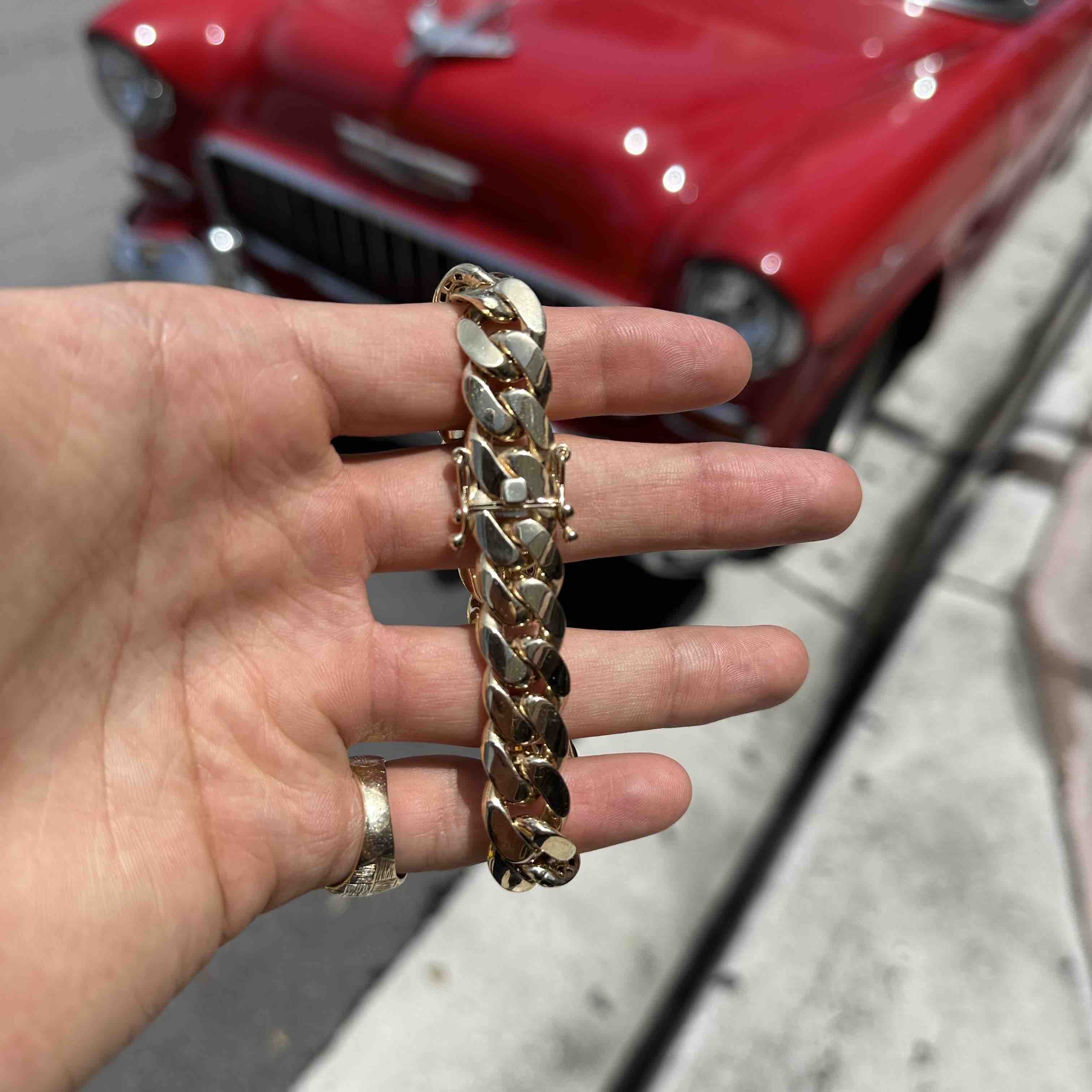 10k Mens Gold Miami Cuban Bracelet