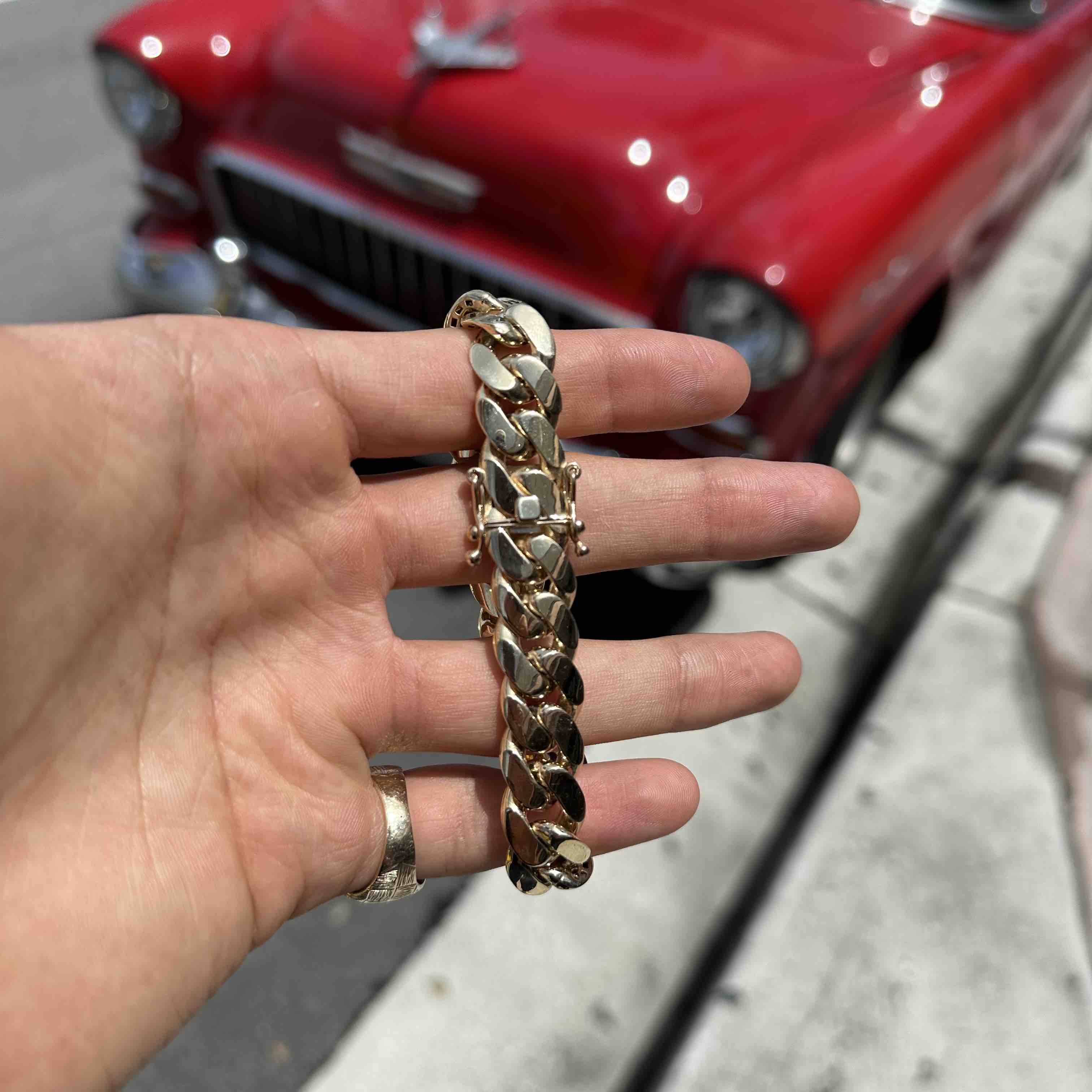 Mens Gold Miami Cuban Bracelet