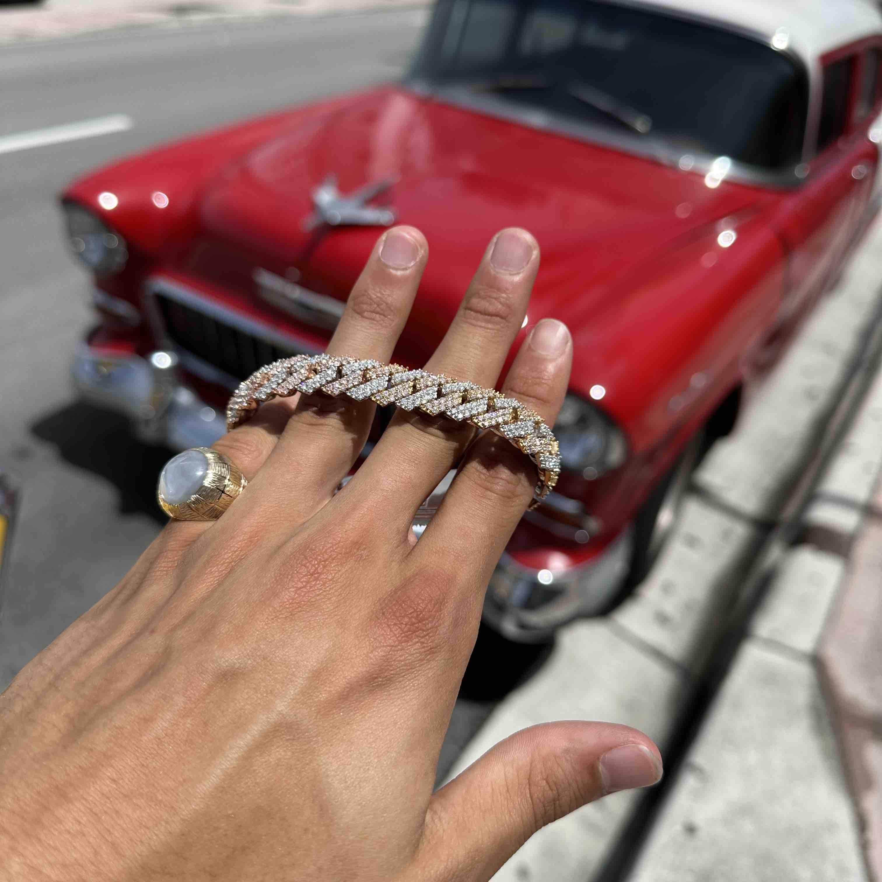 New SUPER ICED VVS1 ICED MIAMI BUST DOWN CUBAN LINK BRACELET