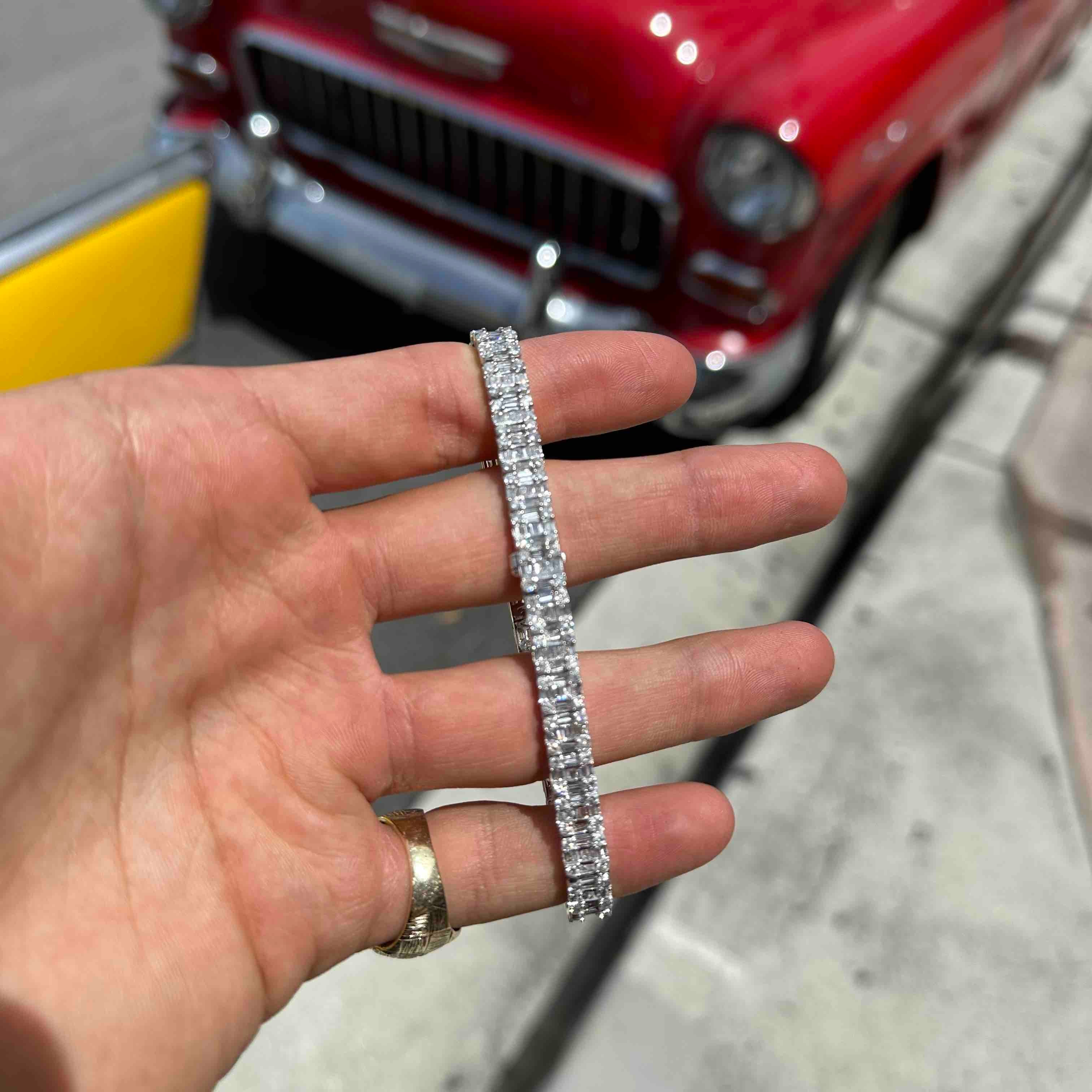 14k Iced Out Tennis Bracelet