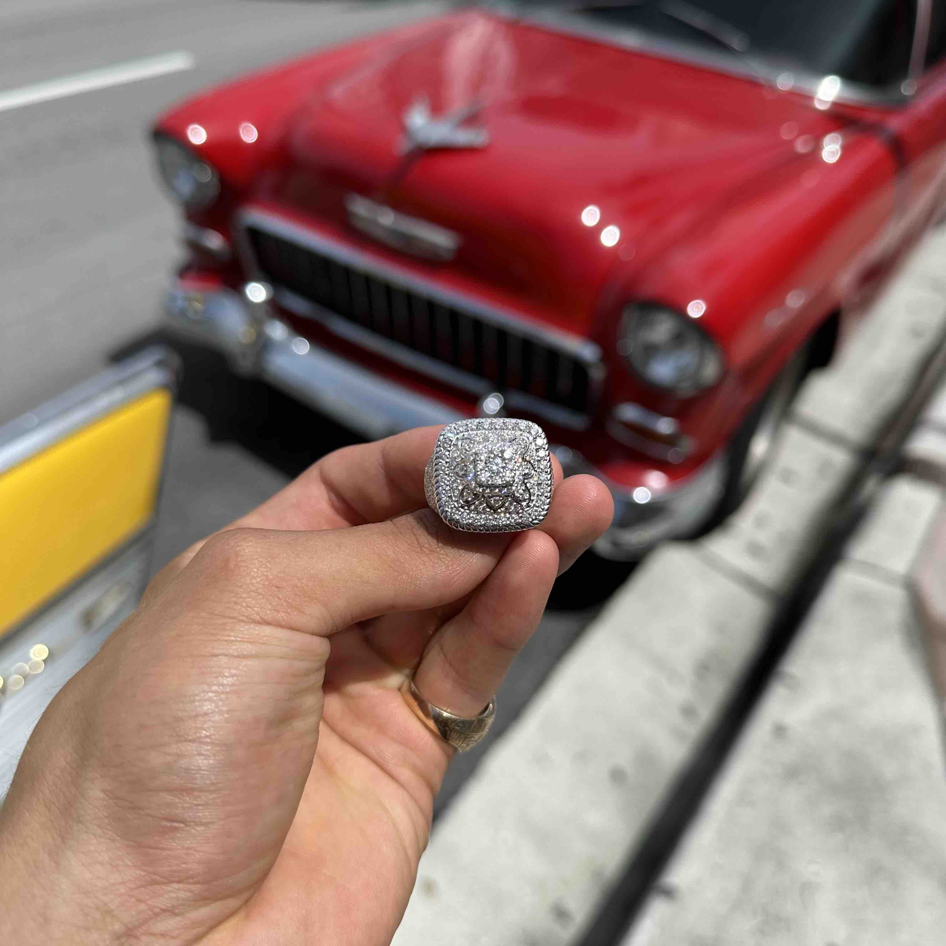 White Gold Iced Out Ring