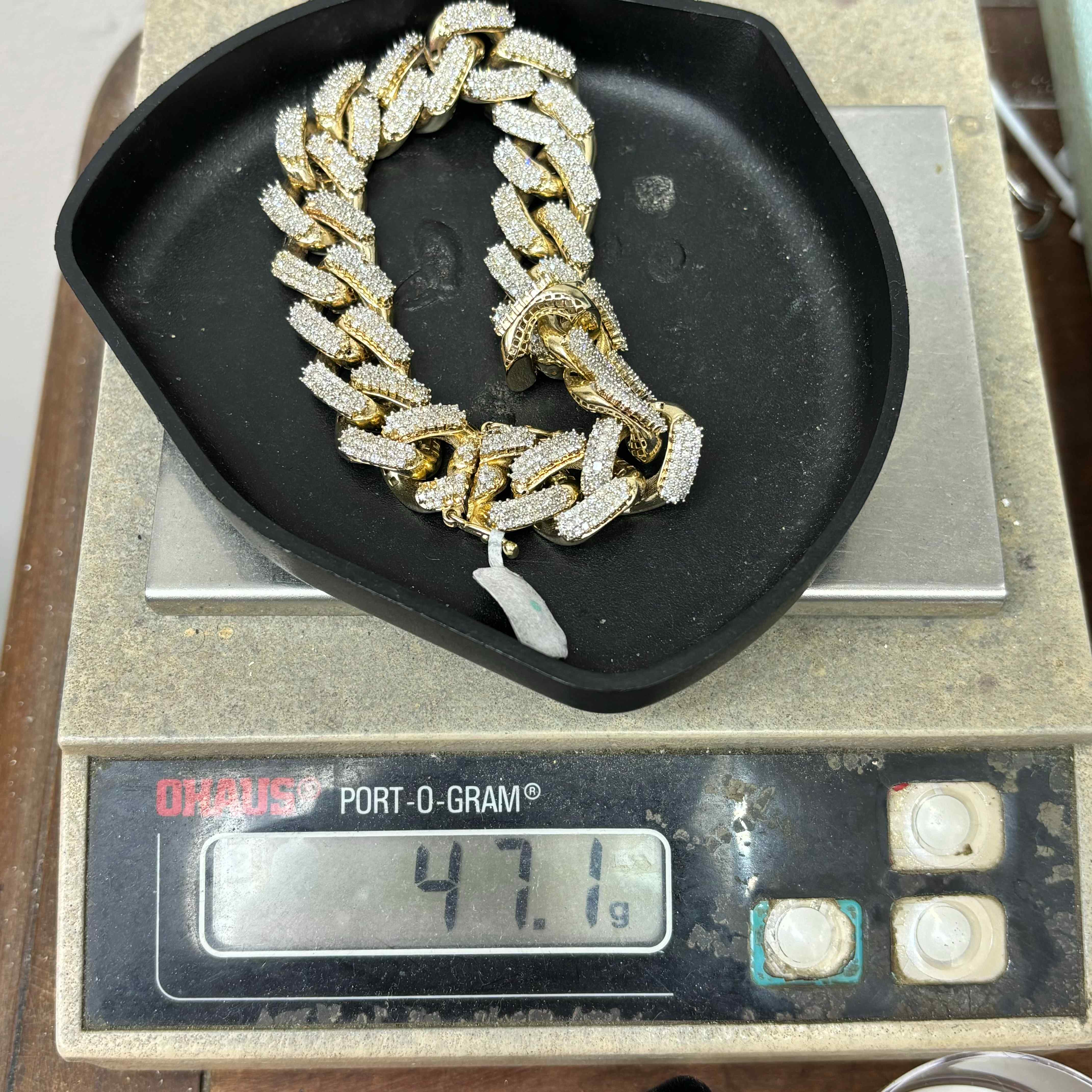 14k VS-1 Natural Diamond BUST DOWN CUBAN LINK BRACELET