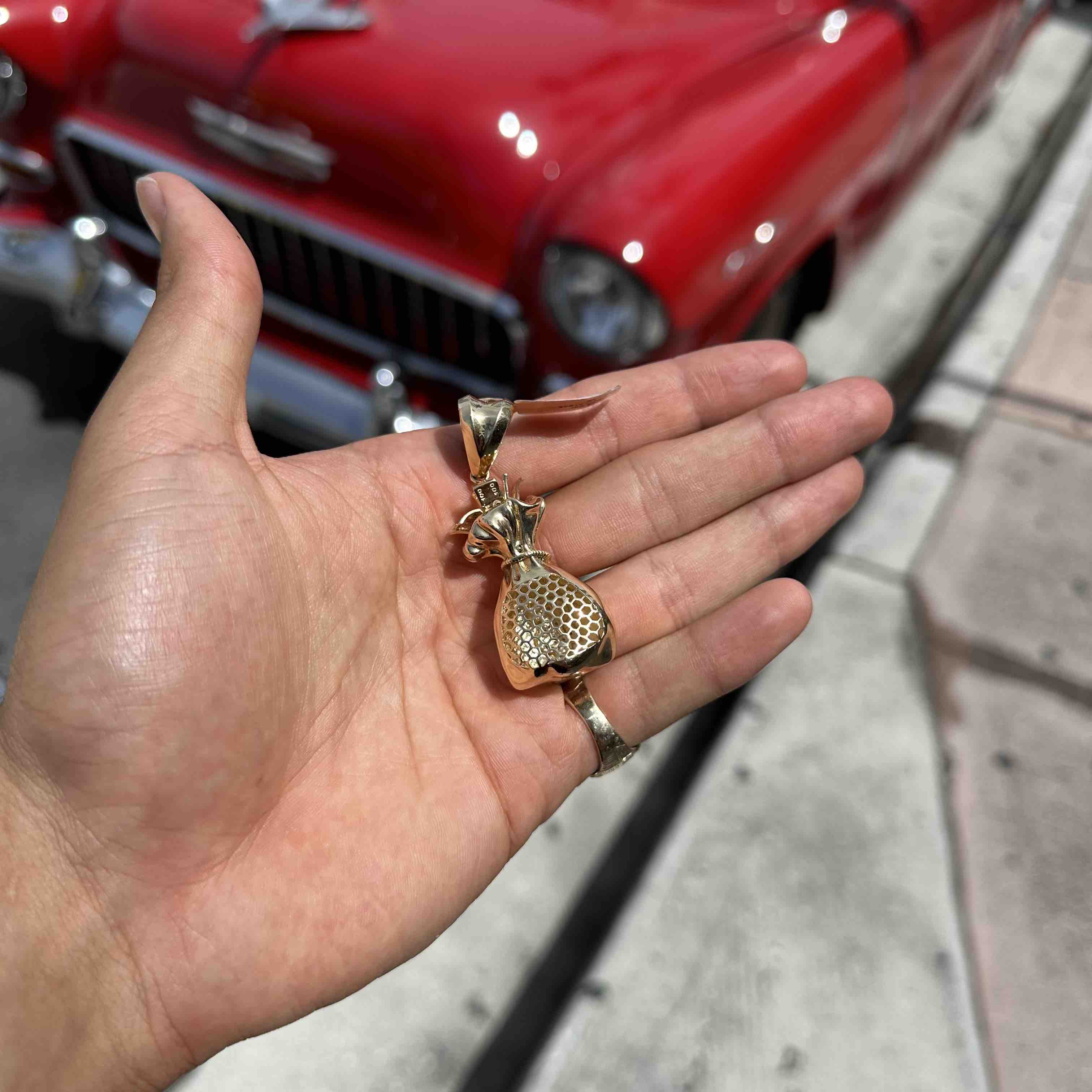 14k Vs-1 Money Bags Custom Diamond Pendant