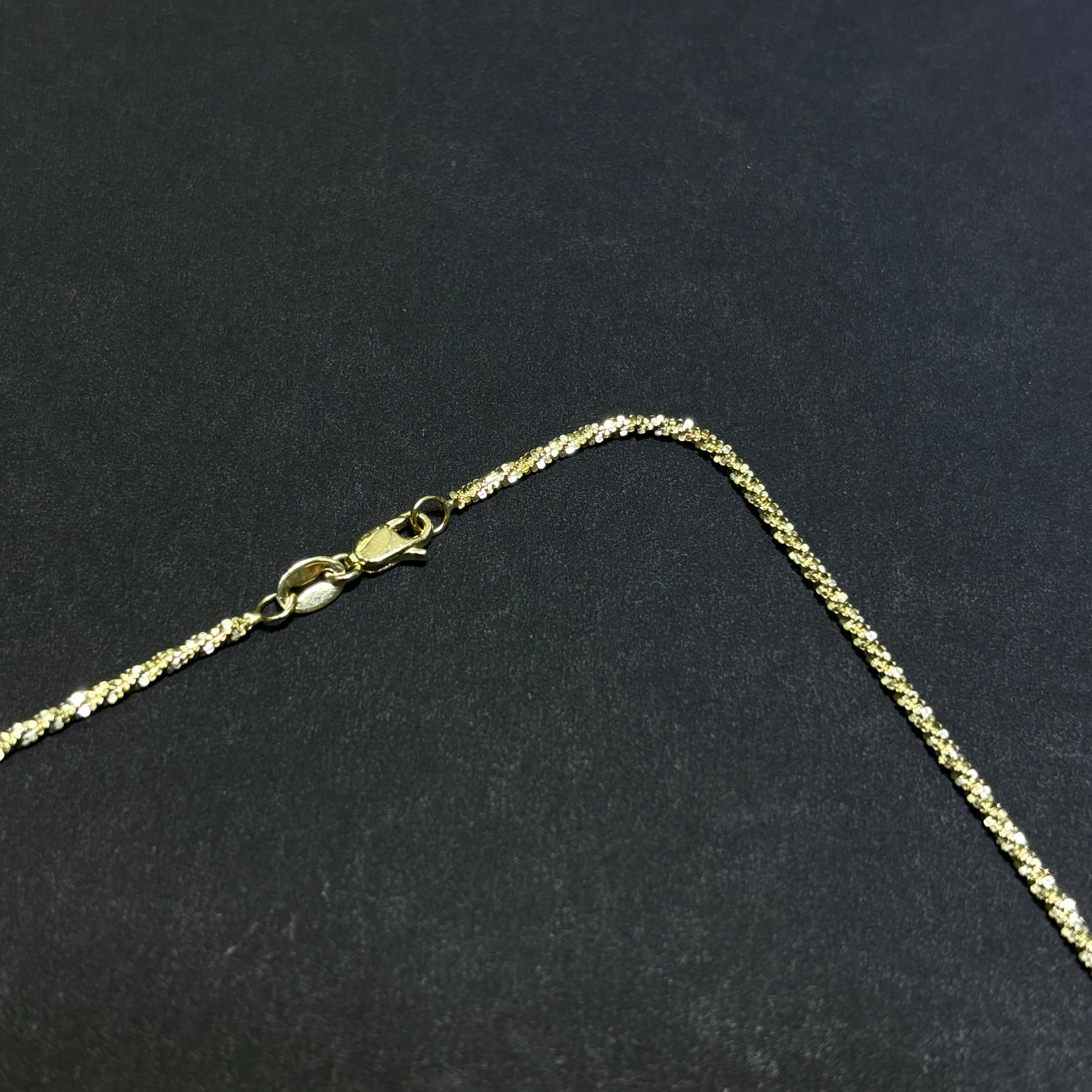 14k Diamond Cut Popcorn Link Chain 1.5MM