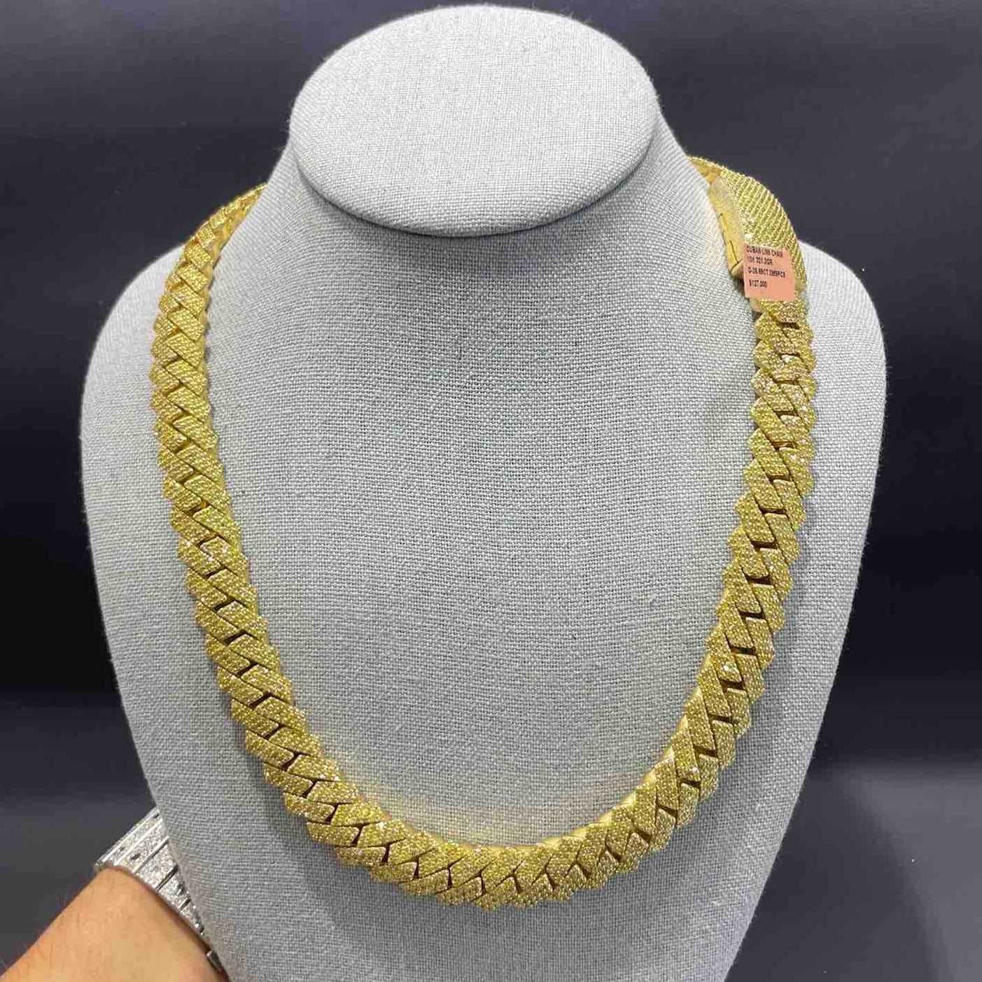 EXPLORE LATEST COLLECTIONS 10k YELLOW DIAMOND BUST DOWN CUBAN CHAIN
